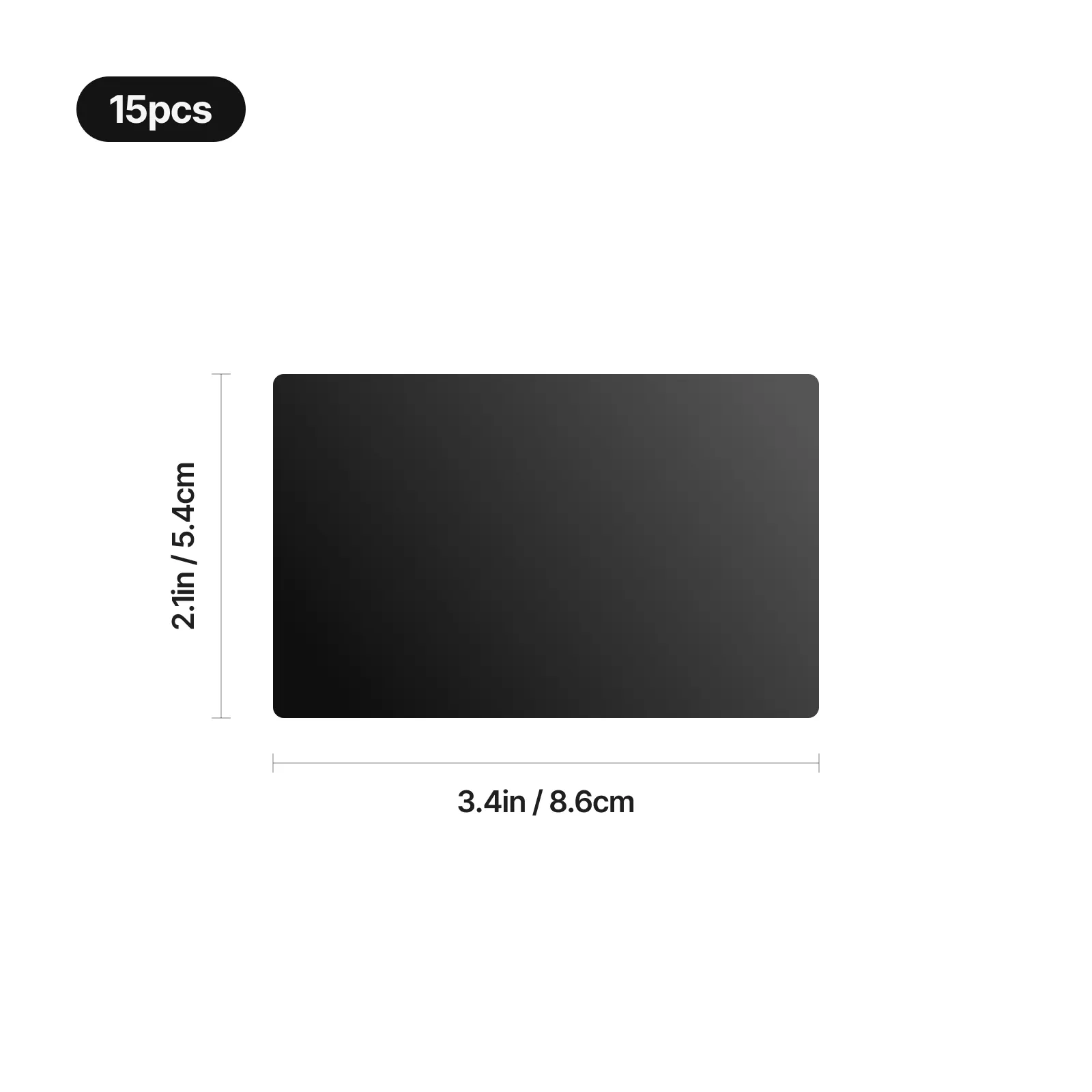 0,8mm Cartes de visite en aluminium noir (15 pcs) - Image 3