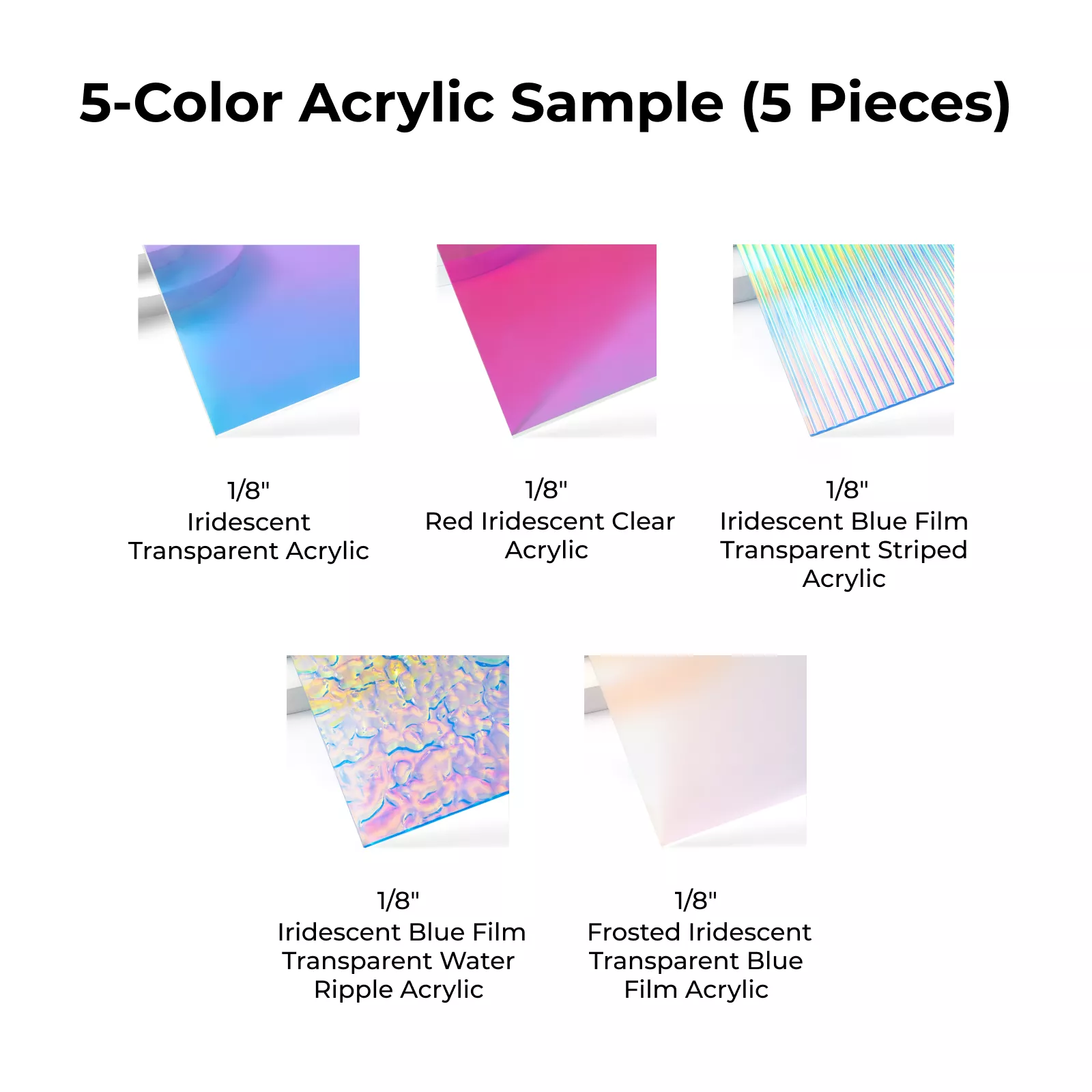 Échantillon de feuilles d'acrylique irisé 3 mm (5 pièces) - Image 4