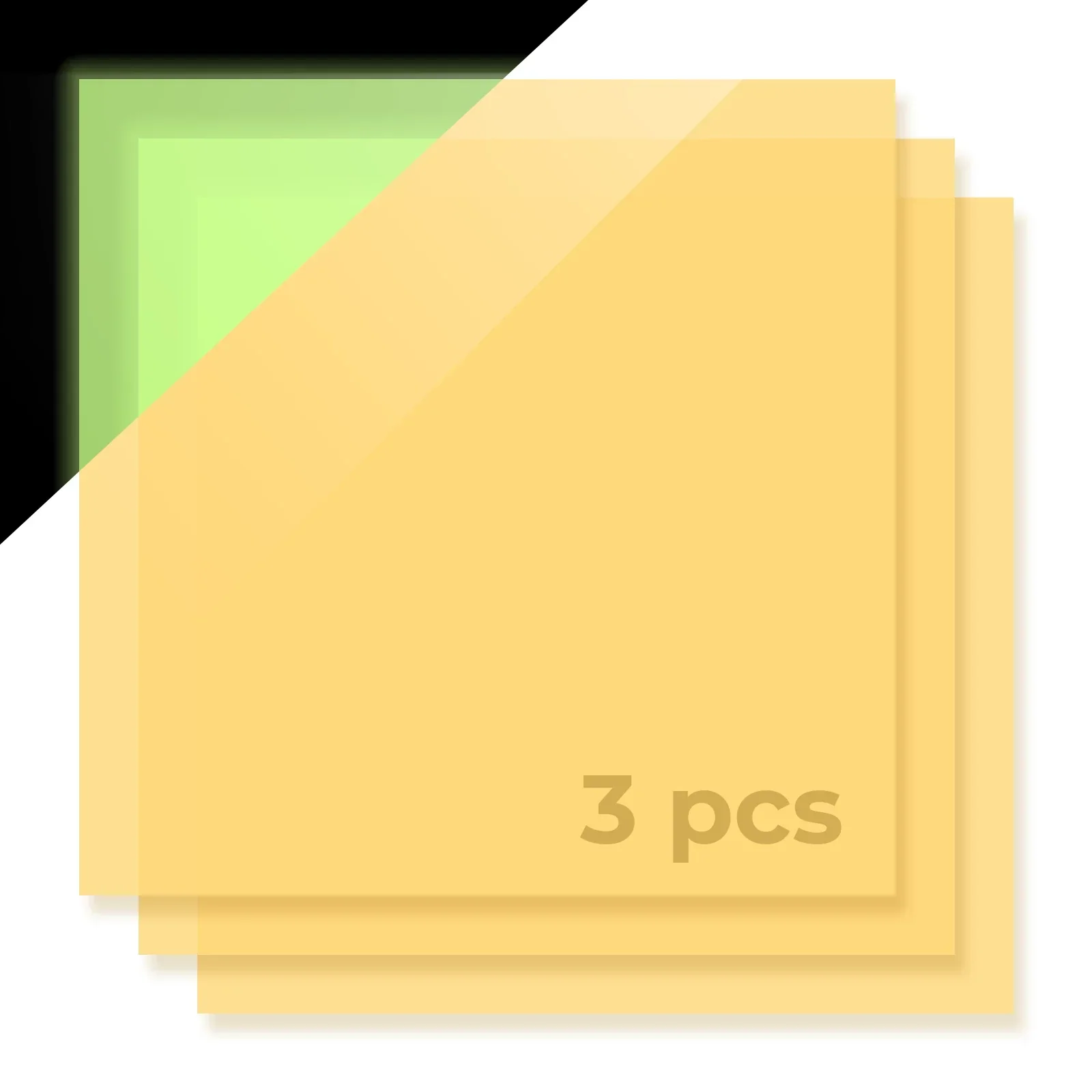 Feuille acrylique jaune pâle phosphorescent 3 mm (3 pièces) - Image 5