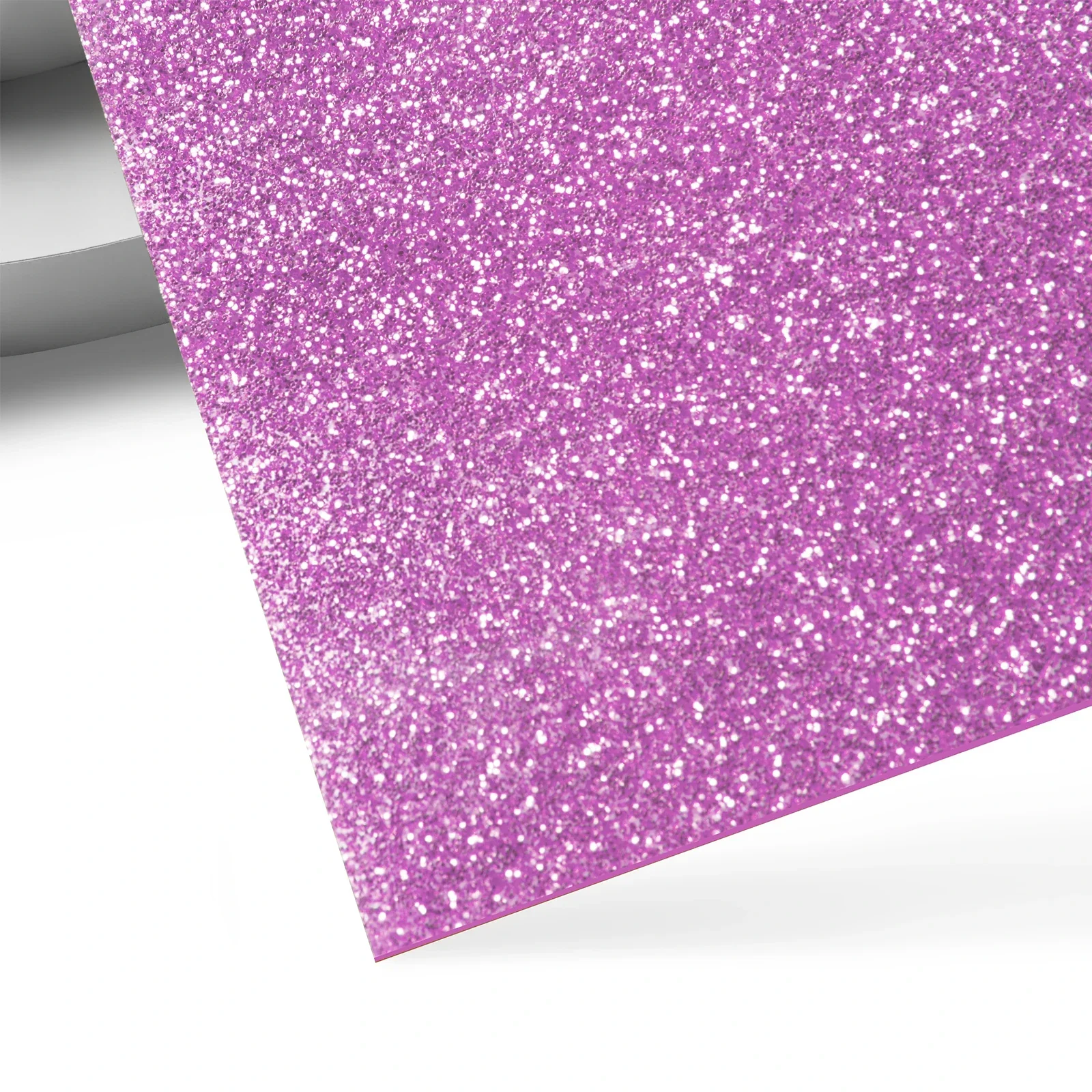 Feuille acrylique opaque brillante à paillettes roses 1/8 (3 pièces)
