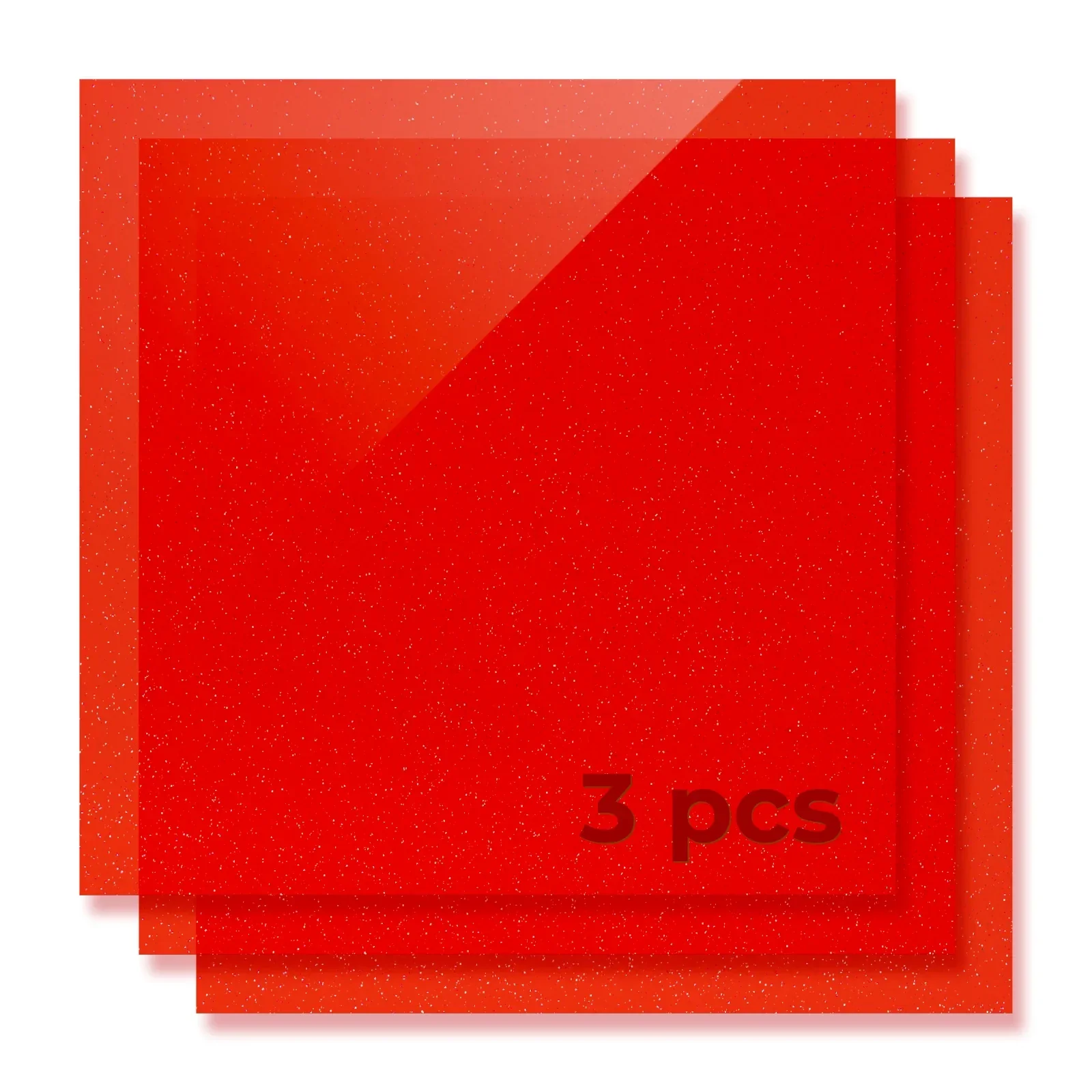 Feuille acrylique translucide rouge pailletée brillante 1/8 (3 pièces) - Image 4