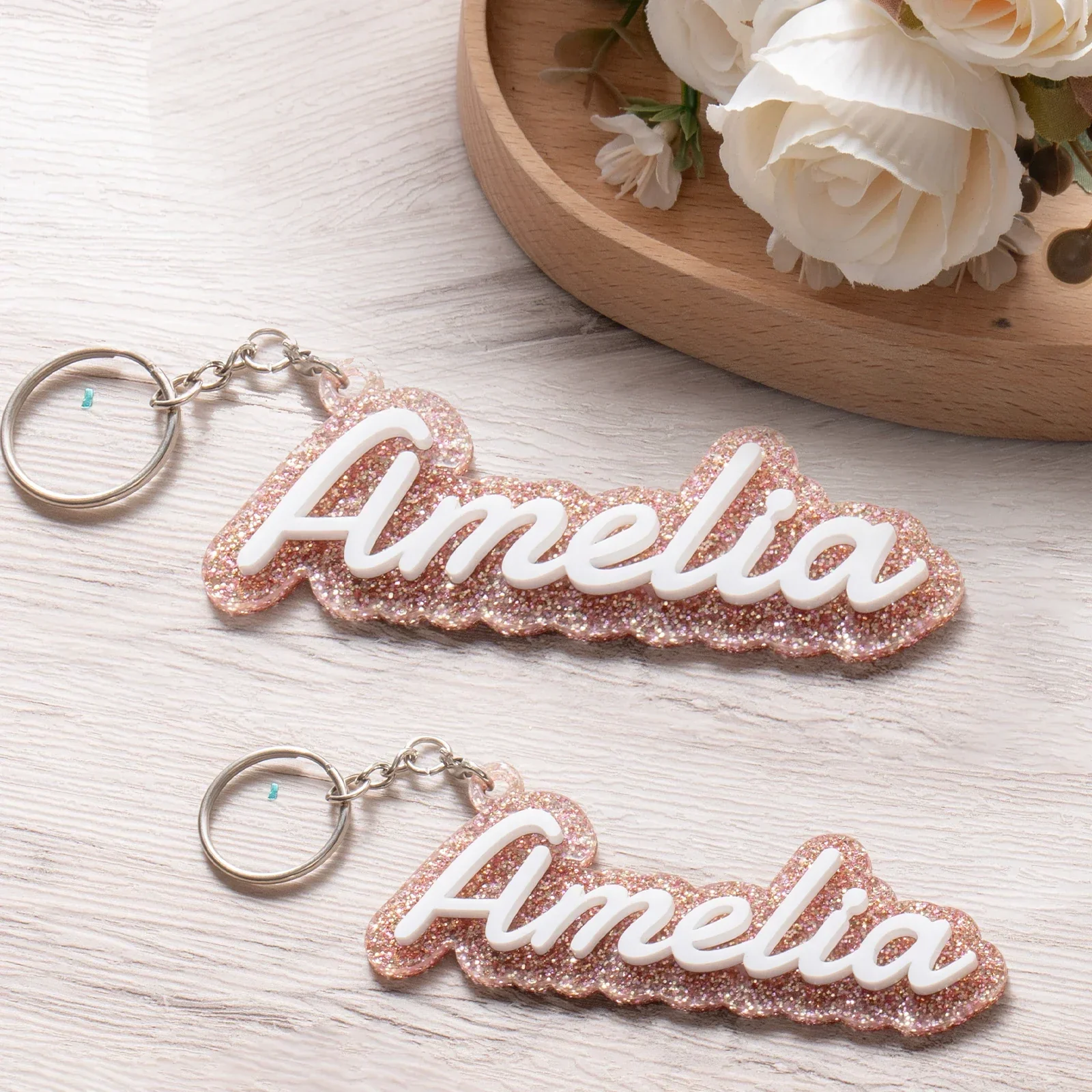 Plaque Acrylique Pailletée Rose Gold (3 mm) – Opaque & Brillant (Lot de 3) - Image 2