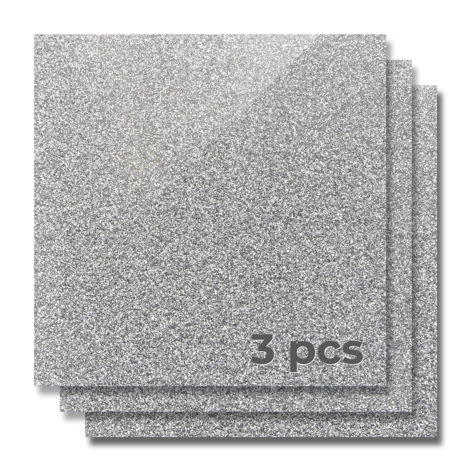 Feuille d'acrylique opaque brillante pailletée argent 3 mm (3 pièces) - Image 3