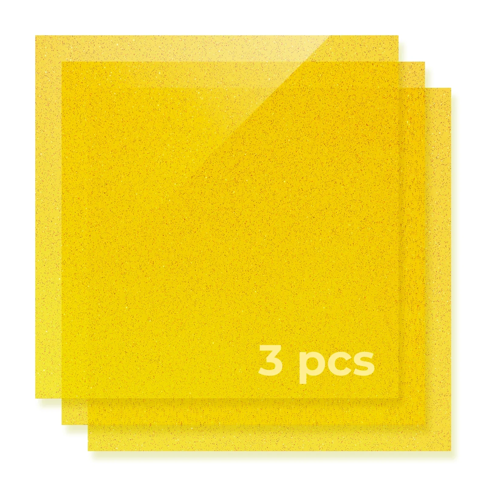 Plaque Acrylique Jaune Translucide Brillante avec Paillettes 3 mm (3 pièces) - Image 4