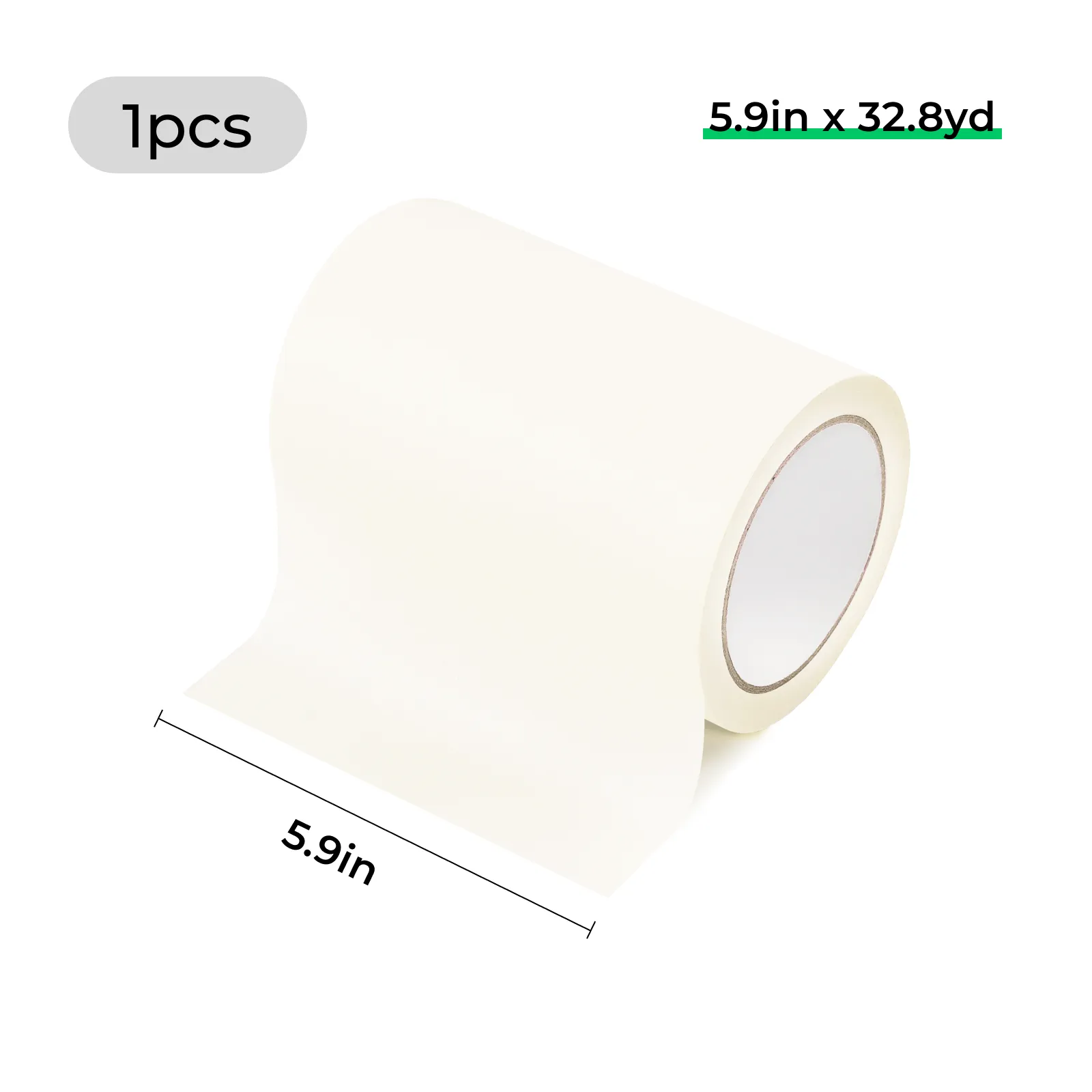 15 cm × 30 m Ruban de masquage beige et blanc - Image 3