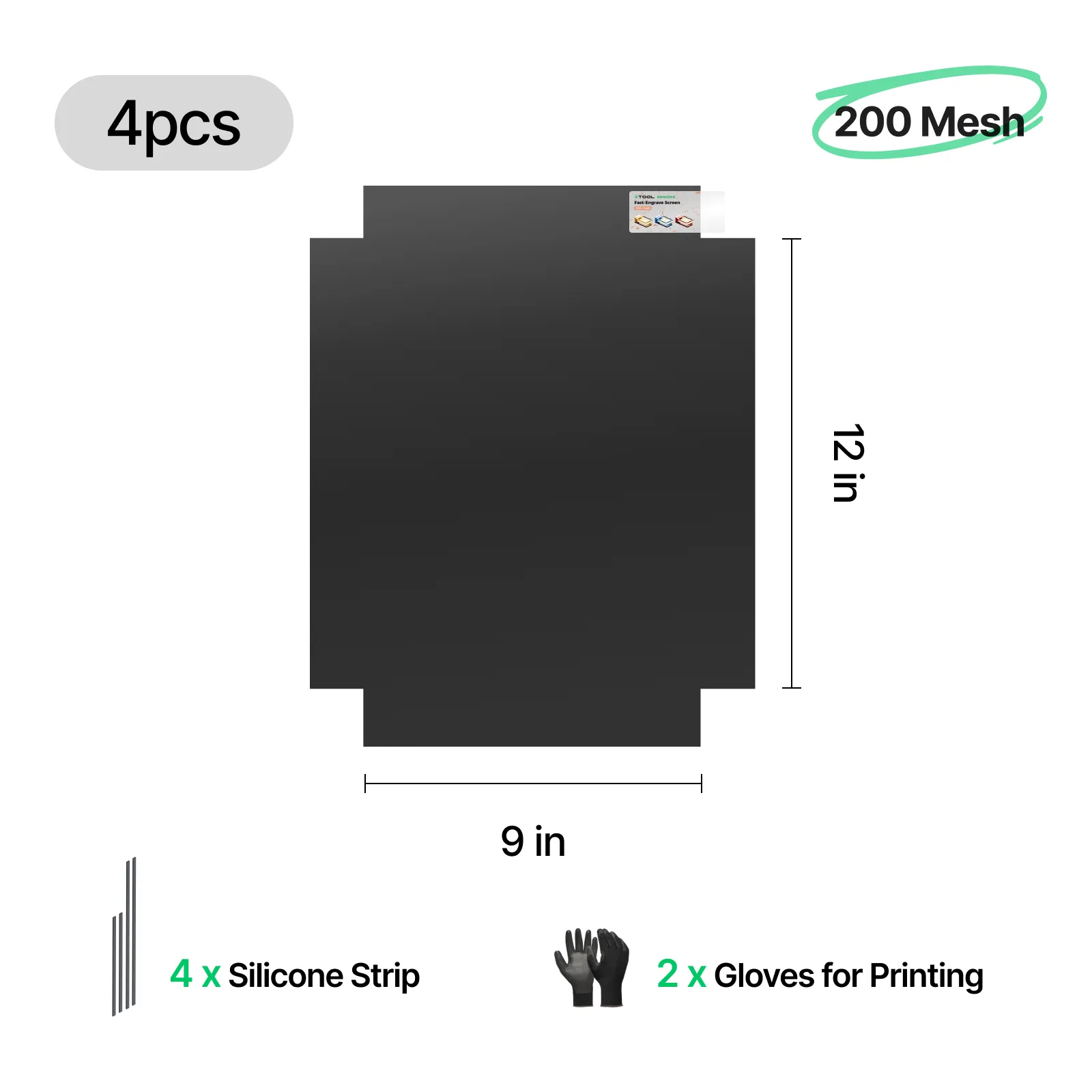 Écran Polyester à Gravure Rapide 200 Mesh (4 pièces) 23 cm x 30,5 cm - Image 3