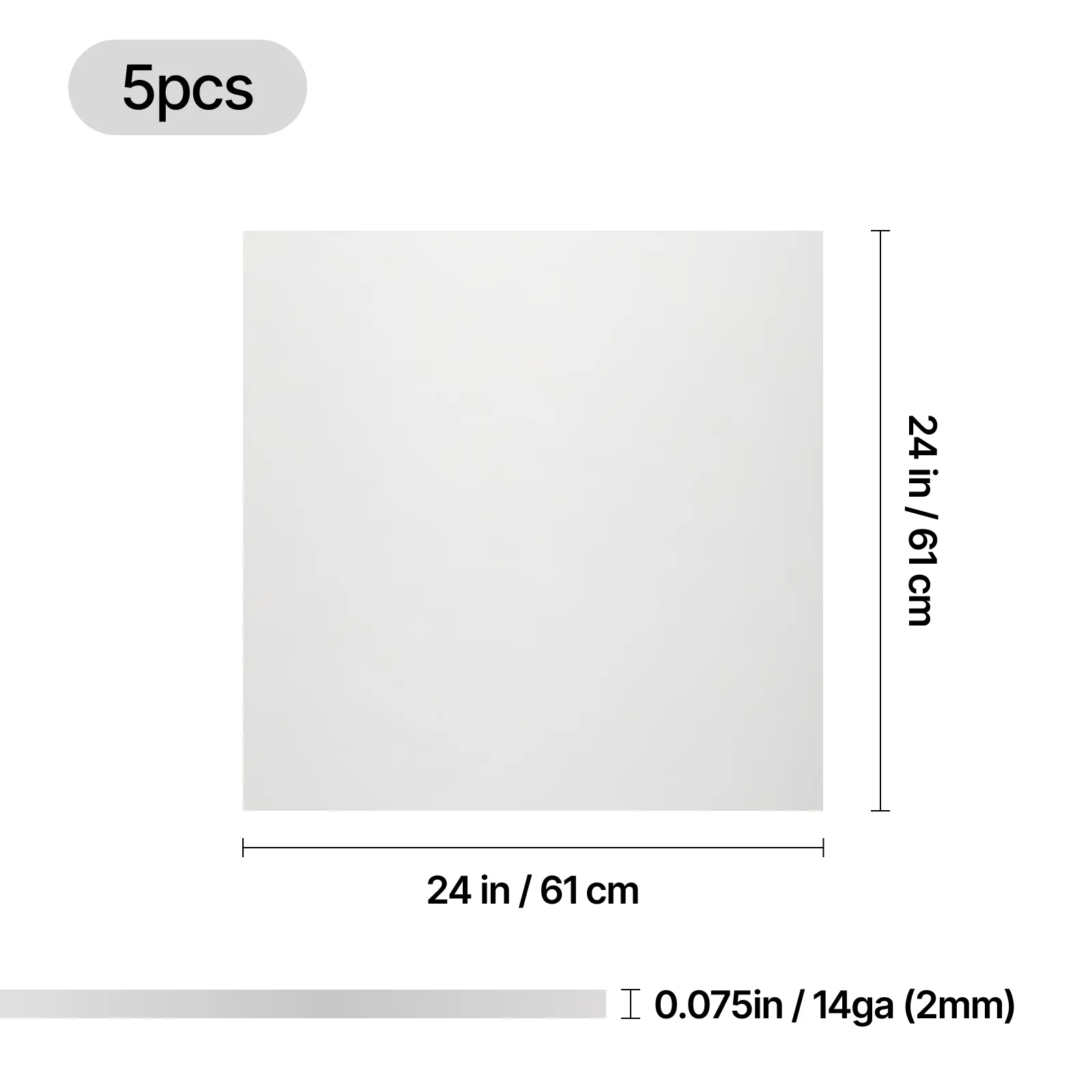 Plaque en alliage d'aluminium 1060 (5 pièces) - 60cm × 60cm × 0,2 cm - Image 3