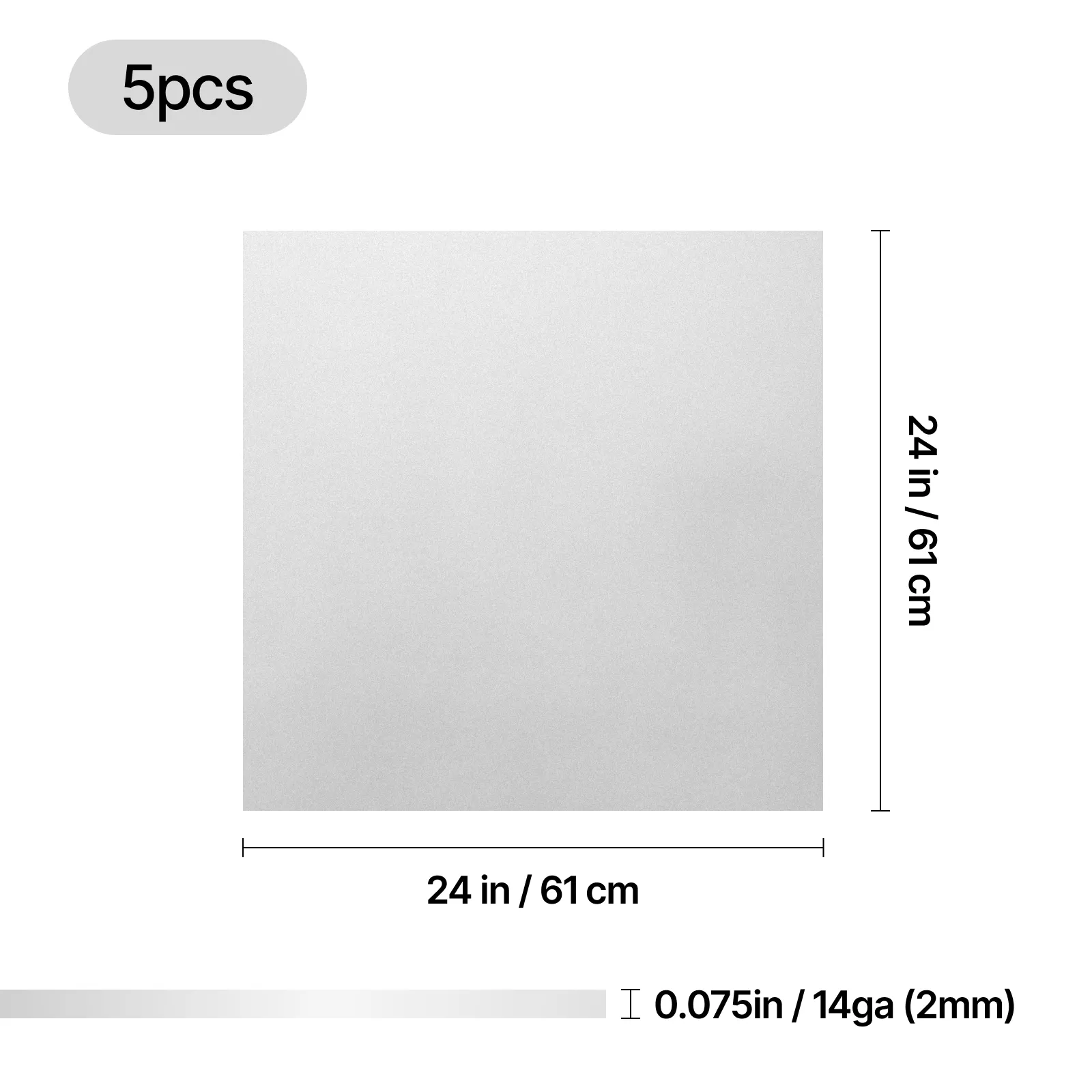 Plaque en acier carbone Q235 60cm × 60cm × 0,2 cm  (5 pièces) - Image 3