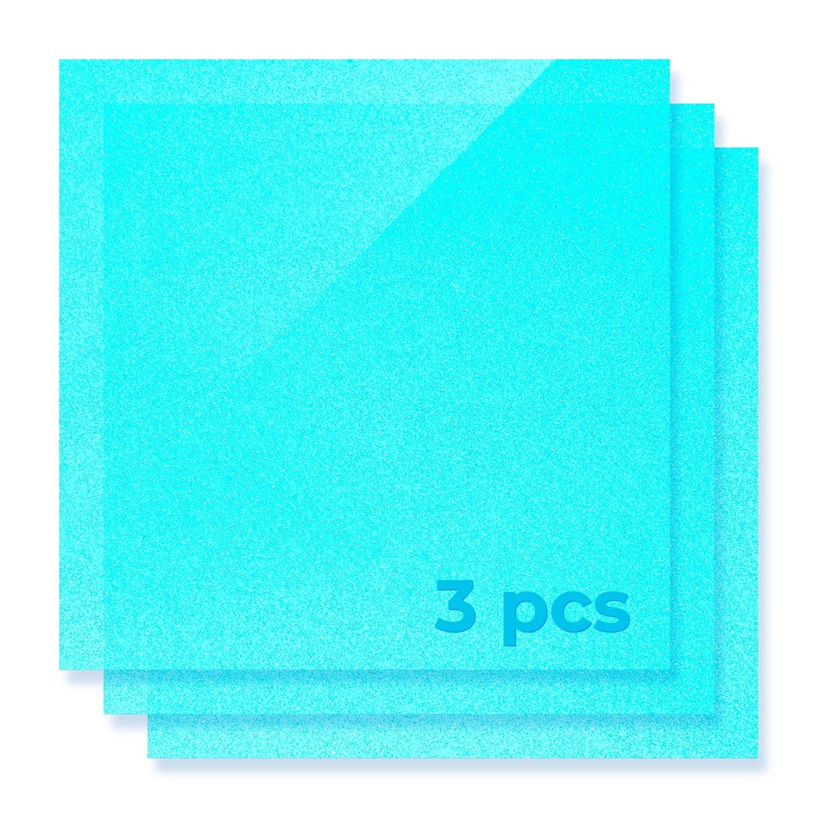Feuille acrylique translucide brillante à paillettes bleues 1/8 (3 pièces) - Image 3