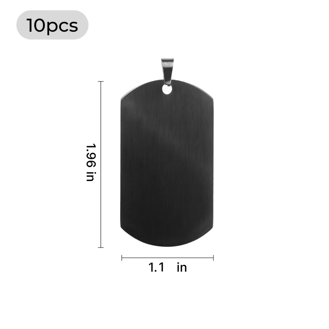 Pendentif militaire en acier inoxydable noir (10 pièces) - Image 3