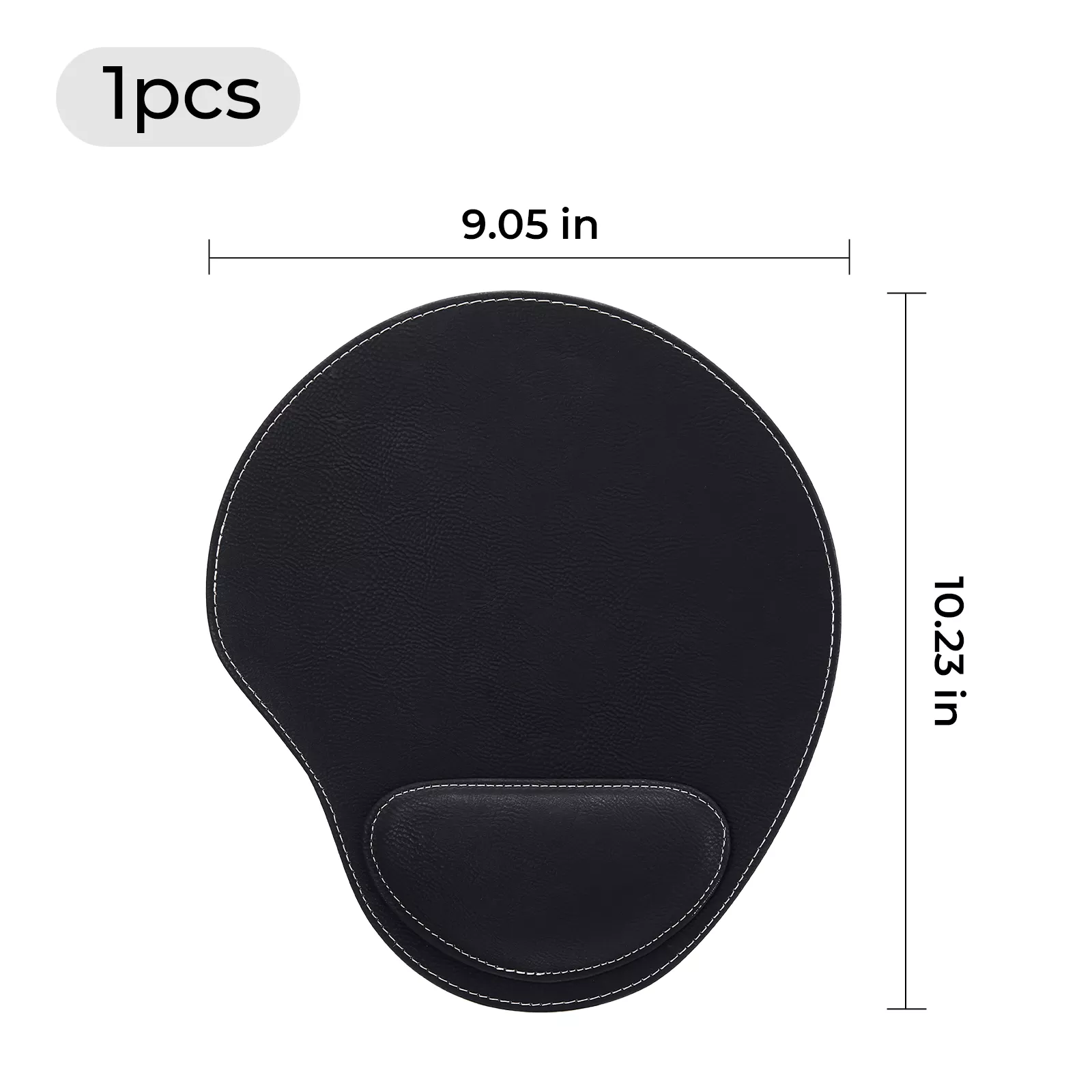 Tapis de Souris en PU Laserable Noir à Argent avec Support pour Poignet - Image 3