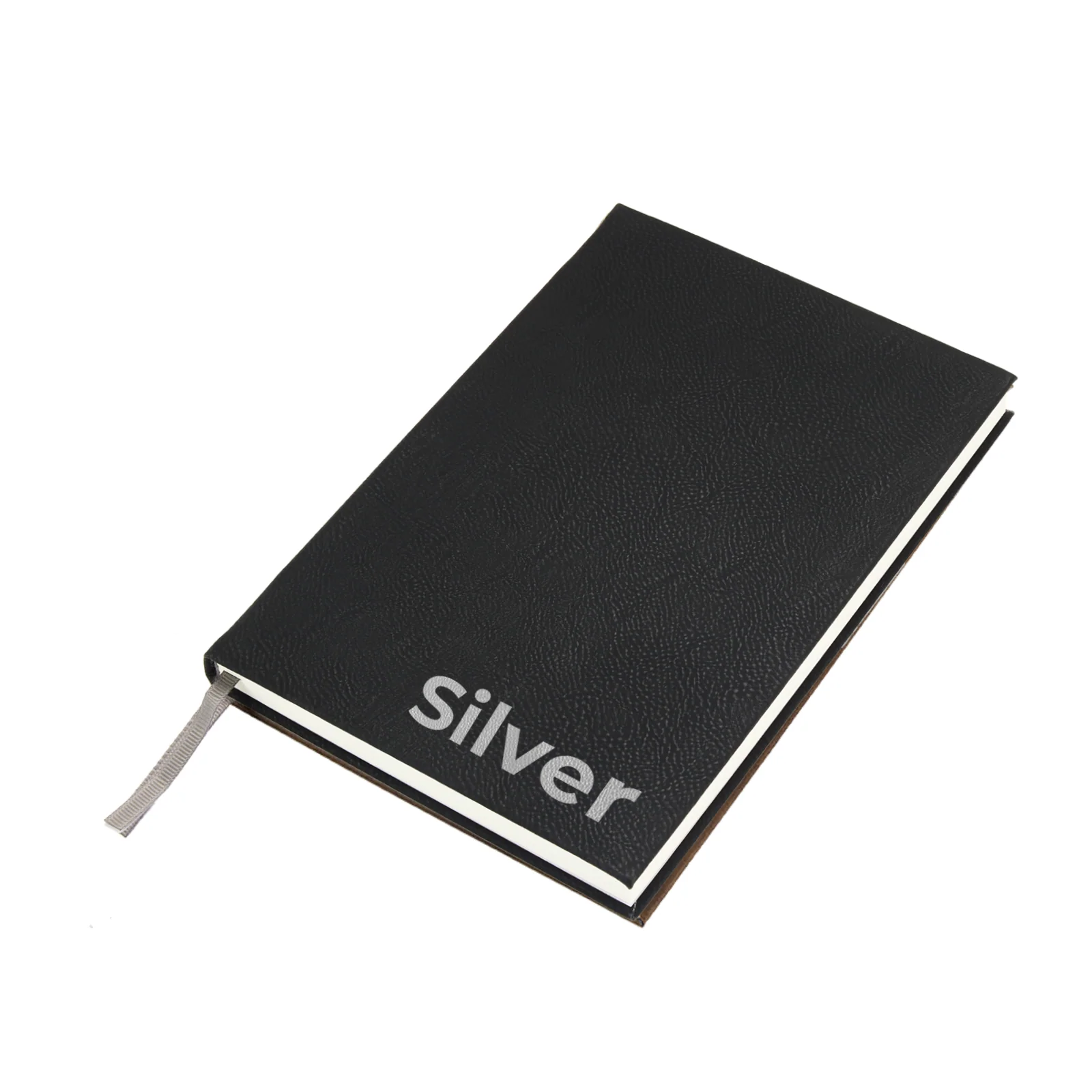 Carnet PU gravable noir à argenté