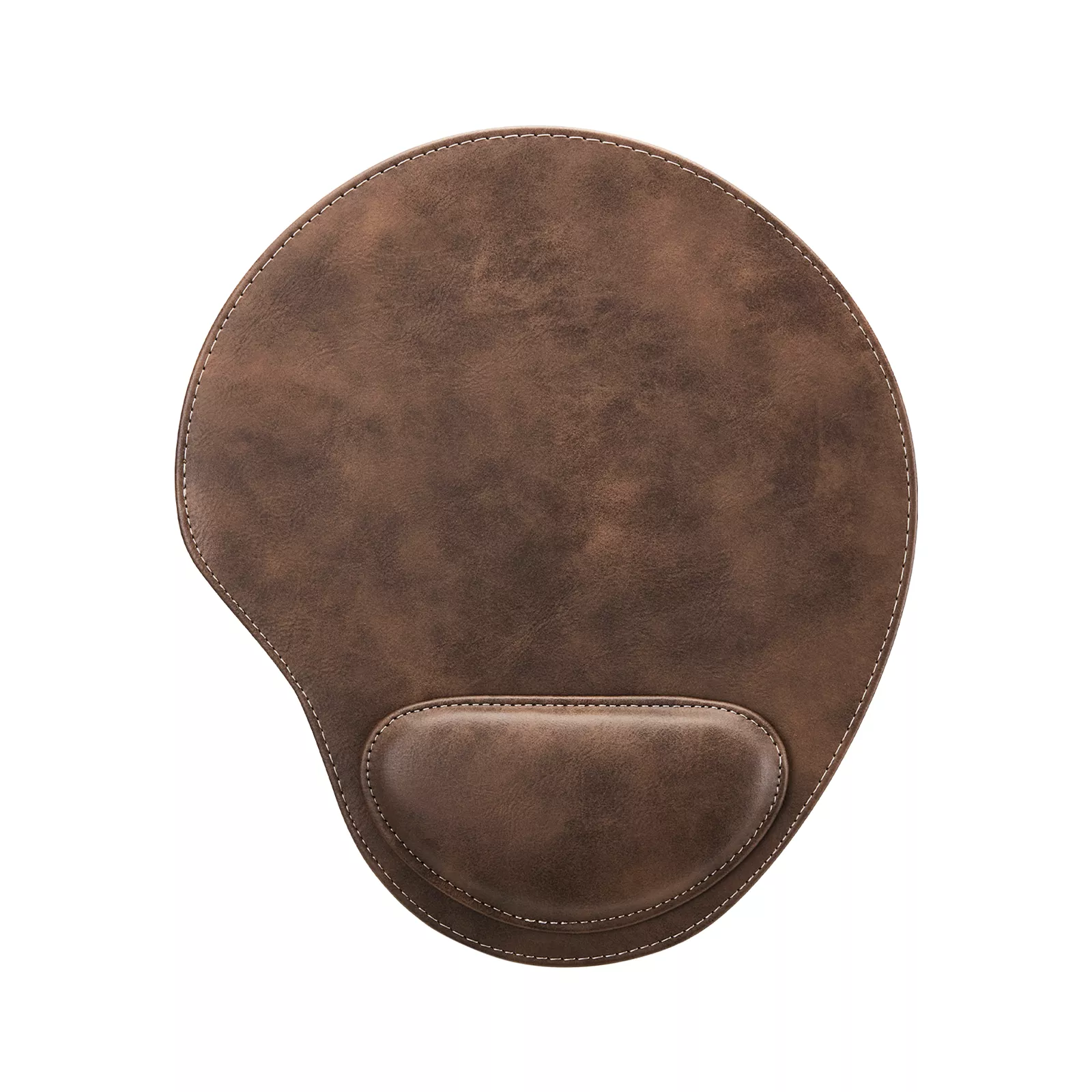 Tapis de souris en PU laserable du brun foncé au doré avec repose-poignet