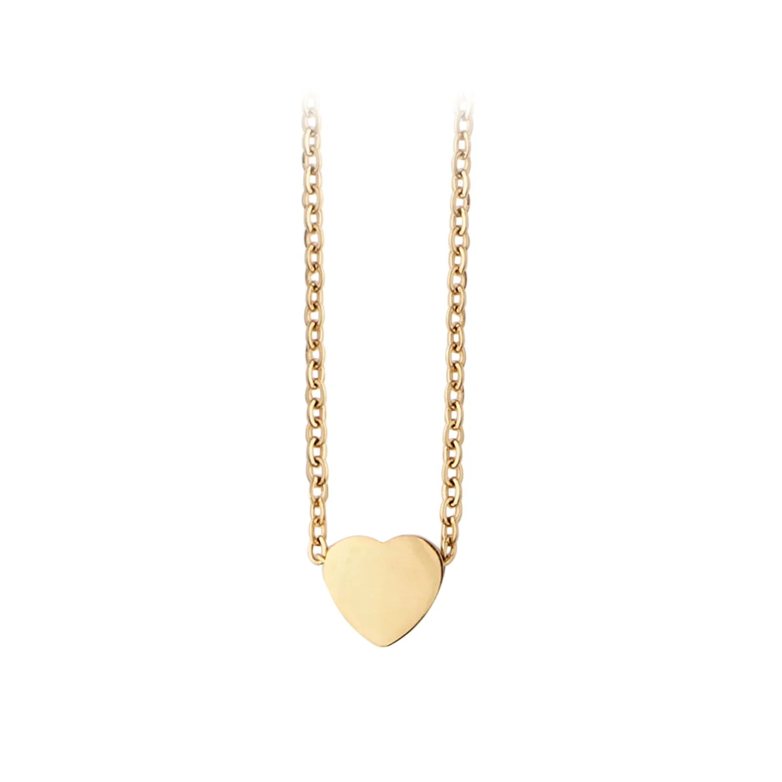 Collier en acier inoxydable doré en forme de cœur (6 pièces)