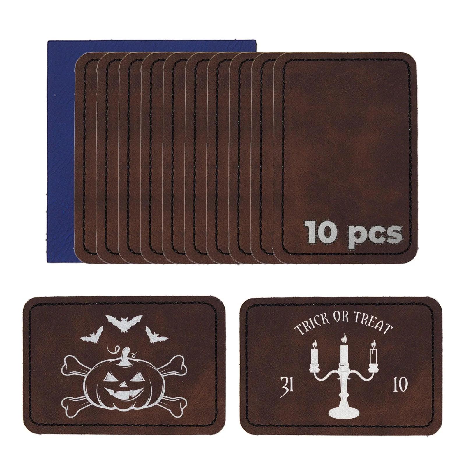 Écusson rectangulaire en simili cuir gravable au laser (10 pièces) - Image 9