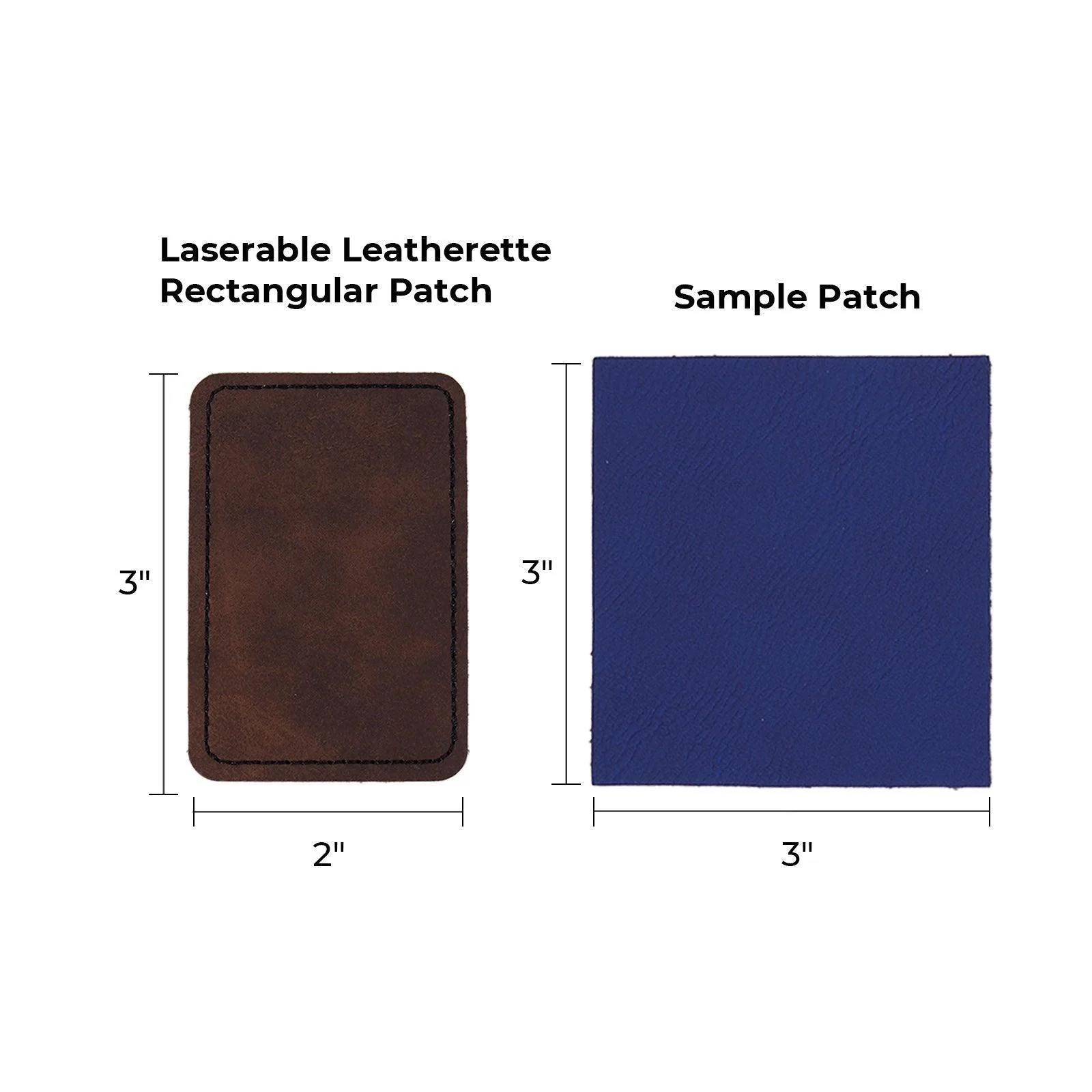Écusson rectangulaire en simili cuir gravable au laser Marron à Or (10 pièces) - Image 3