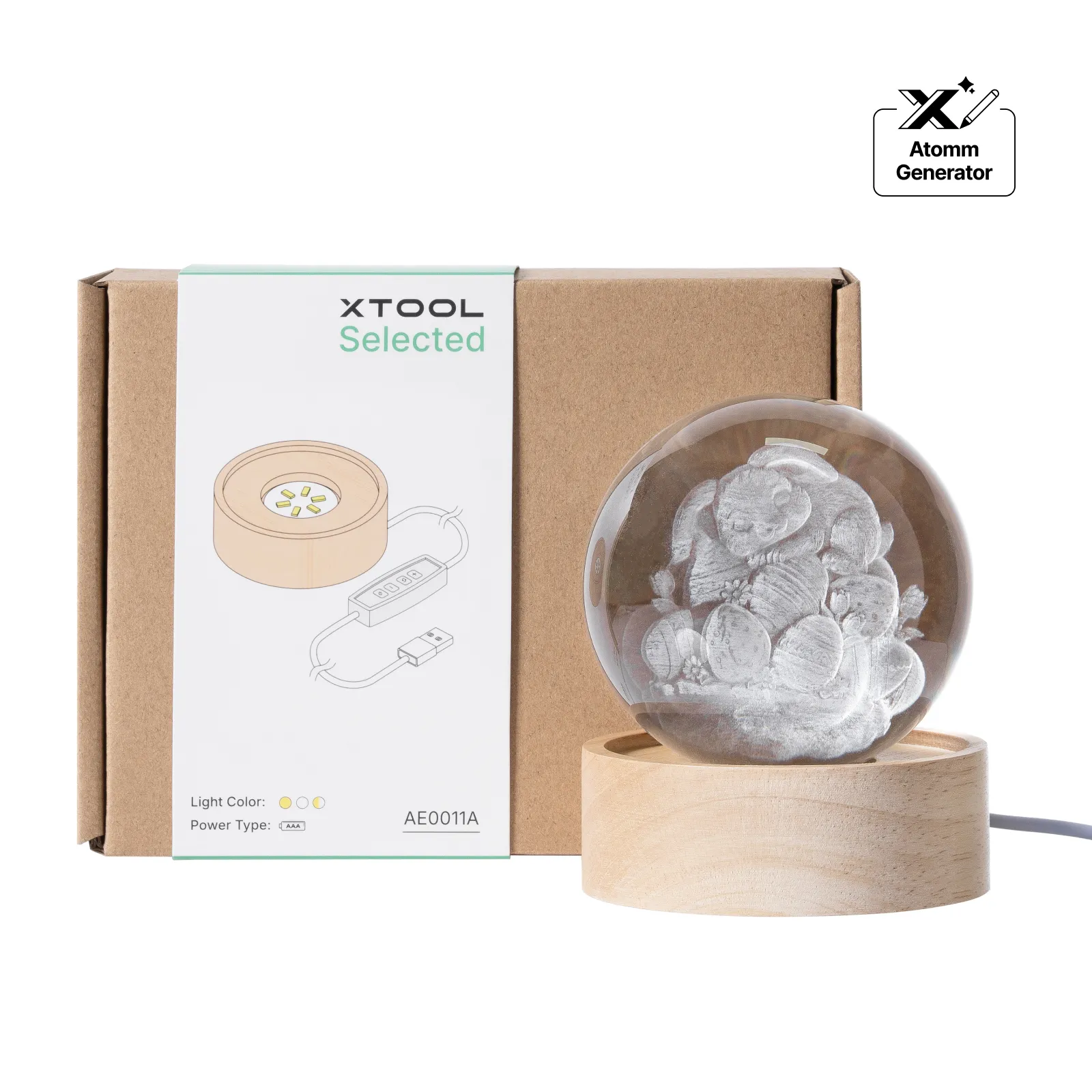Embase Lumineuse LED Ronde en Bois d'Hévéa avec Rainure - Image 12