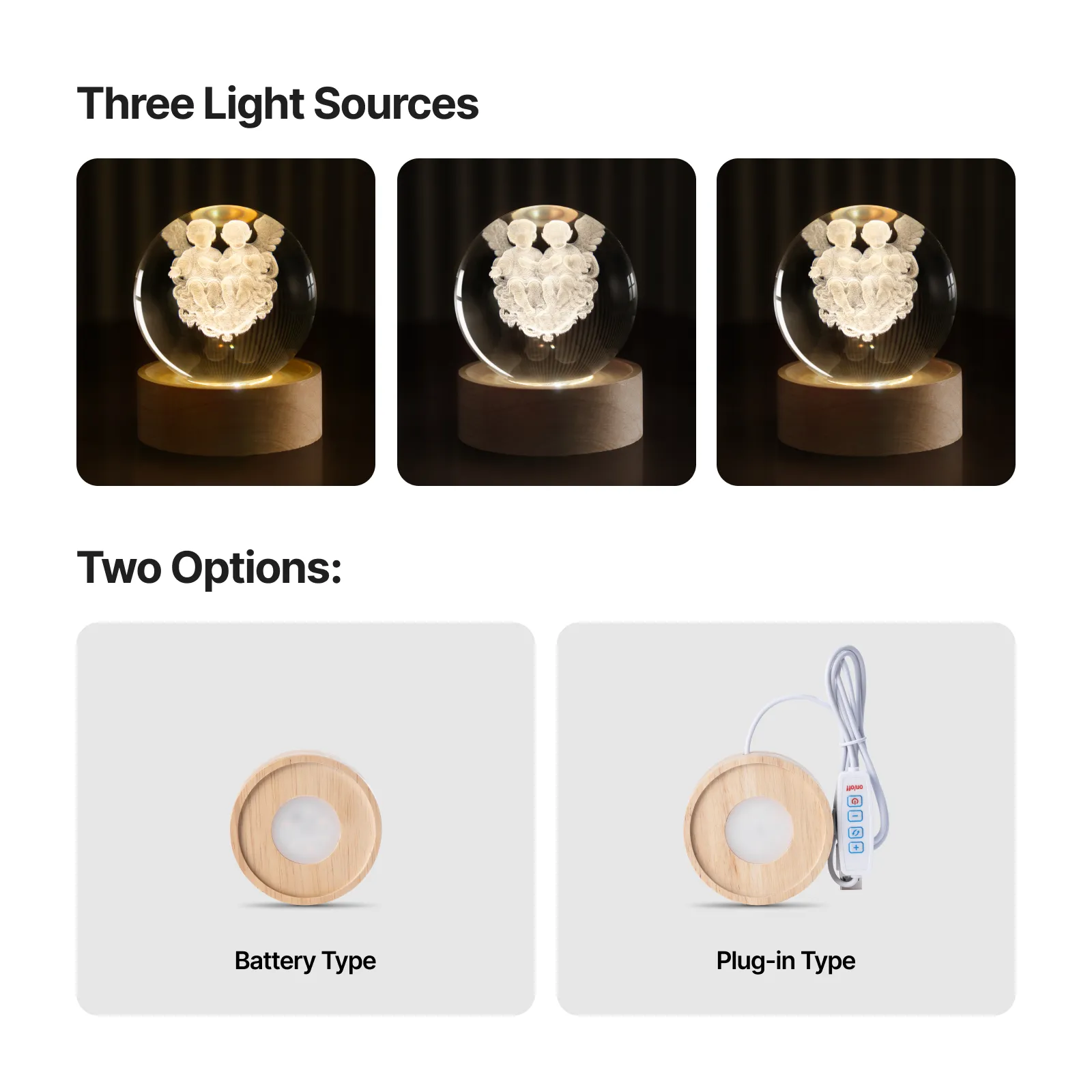 Embase Lumineuse LED Ronde en Bois d'Hévéa avec Rainure - Image 5