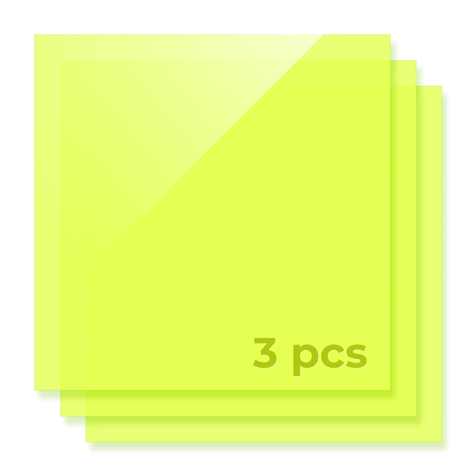 Feuille d'acrylique translucide verte fluorescente brillante 3 mm (3 pièces) - Image 4