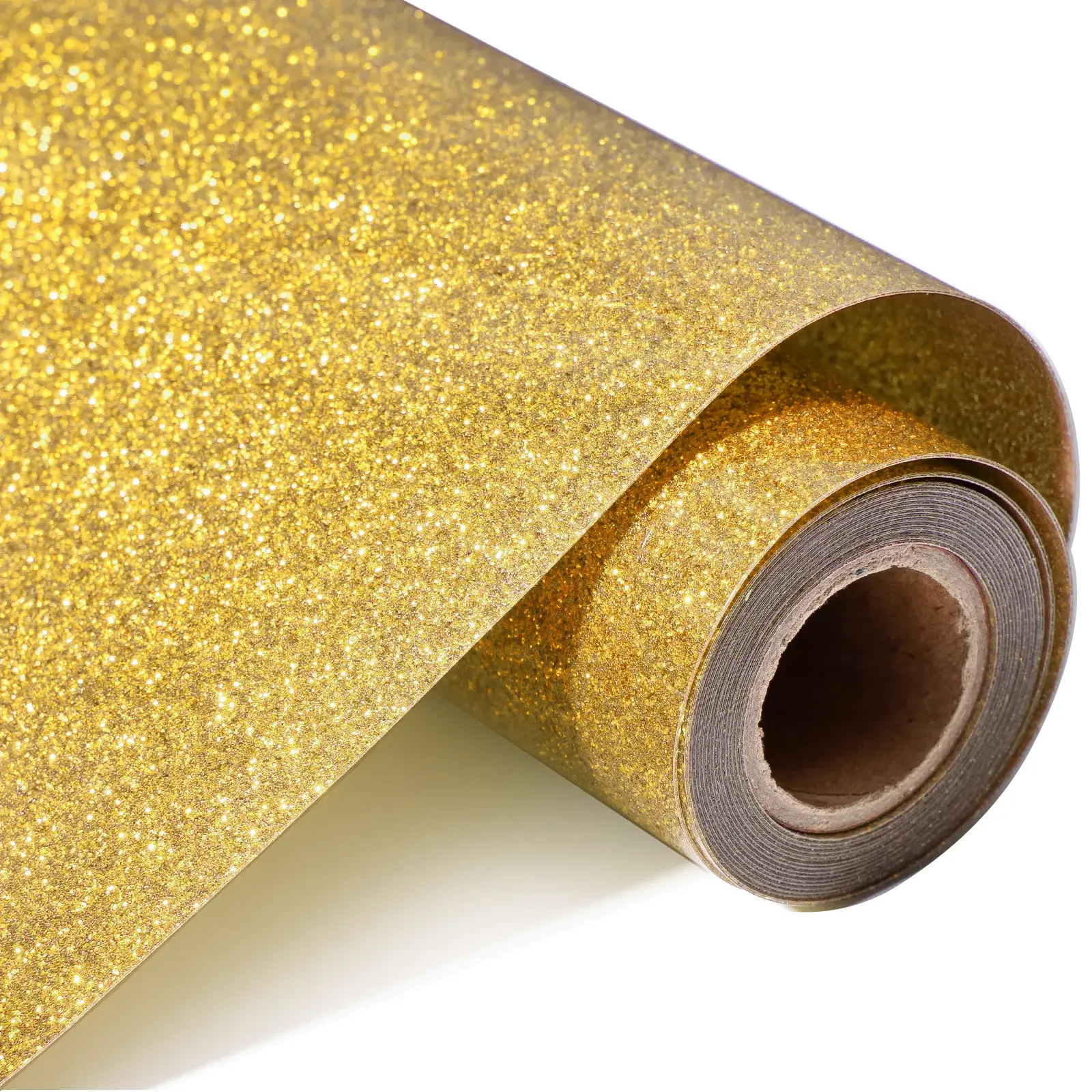 Rouleau de Vinyle de Transfert Thermique Paillettes Or – compatible avec les lasers