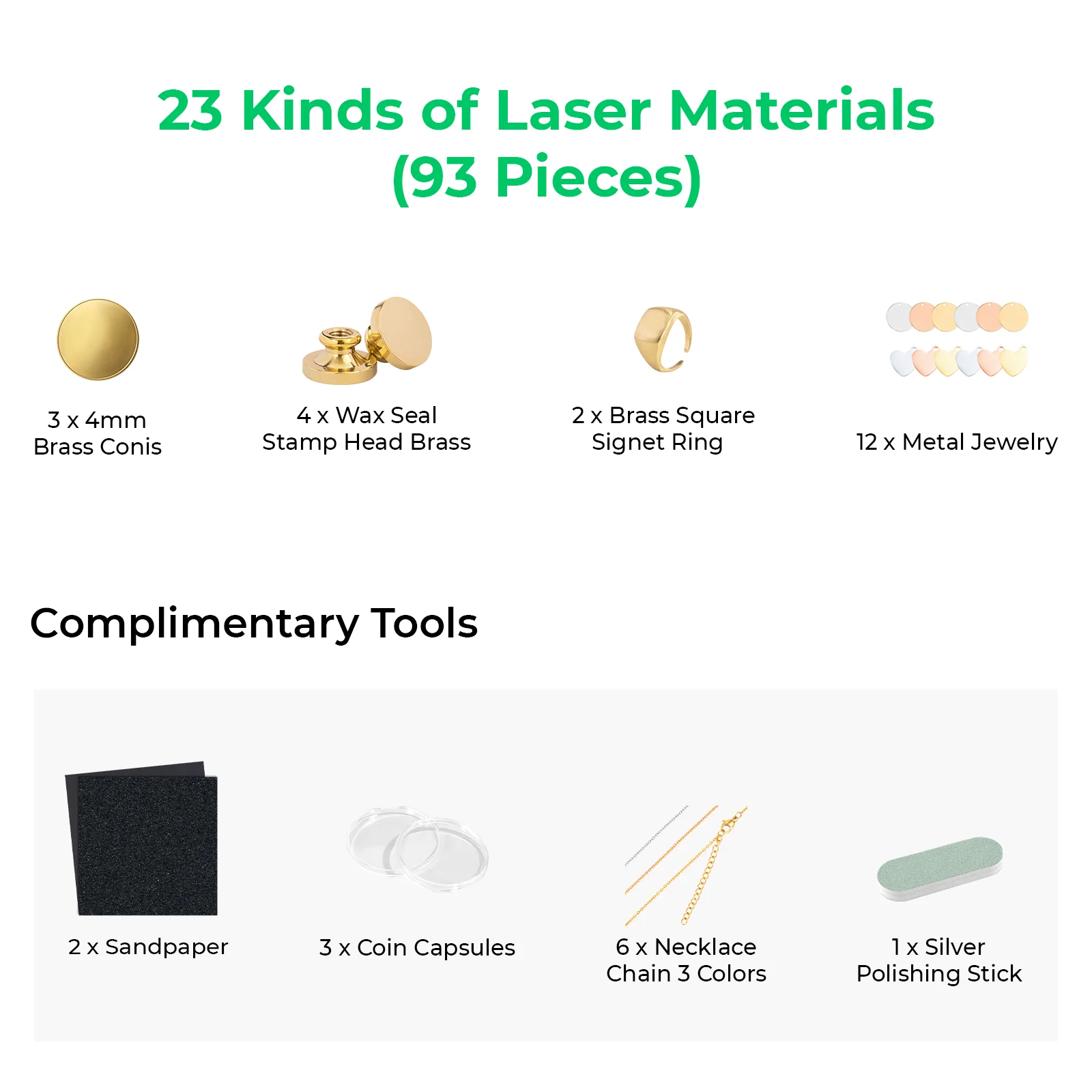 Kit de matériaux laser xTool F1/F2 Ultra (93 pièces) - Image 4