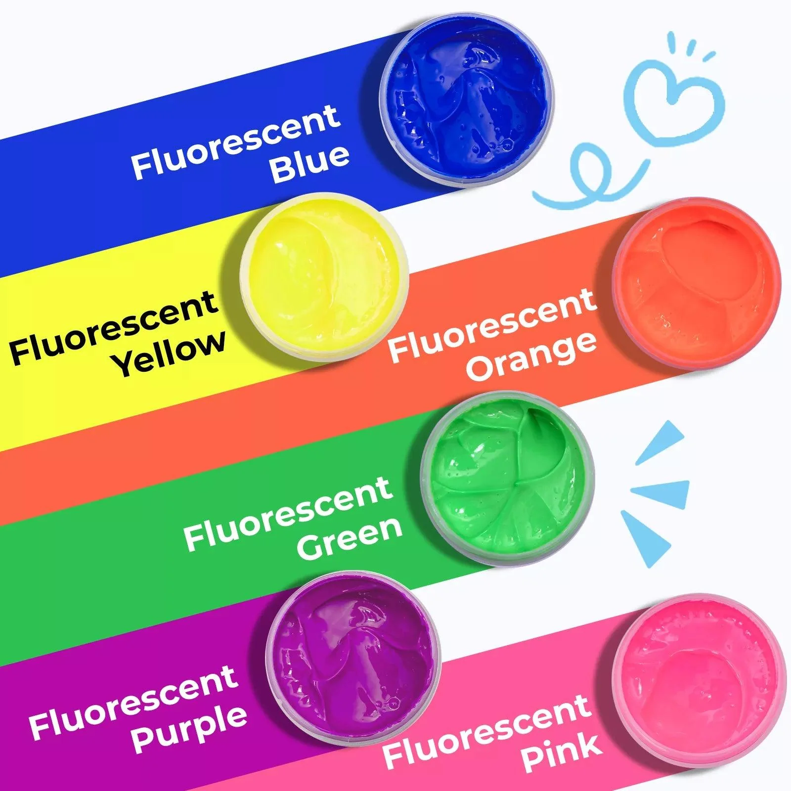 Kit d'encre de sérigraphie couleur fluorescente (6 couleurs) - Image 3