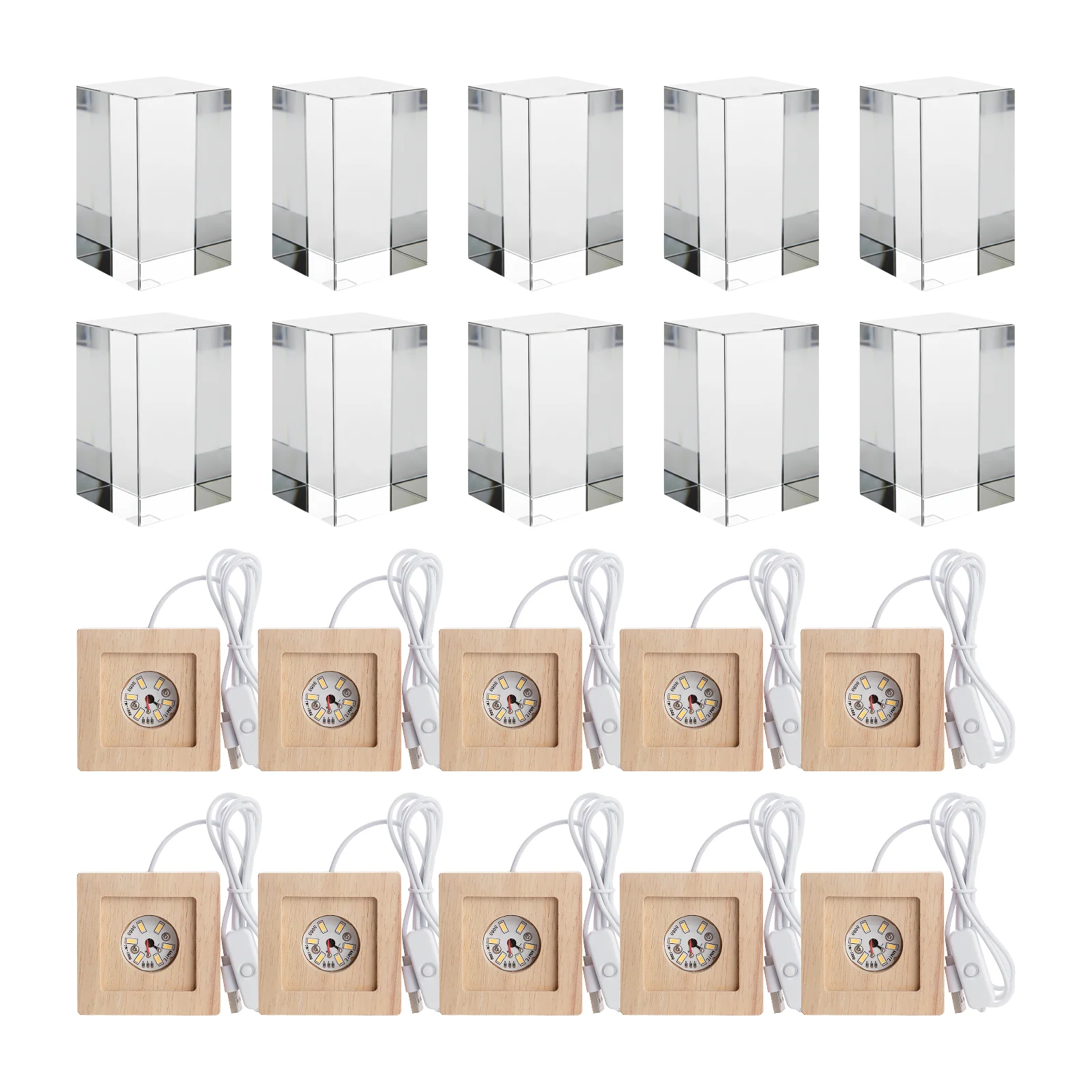 Lot de blocs rectangulaires en cristal K9