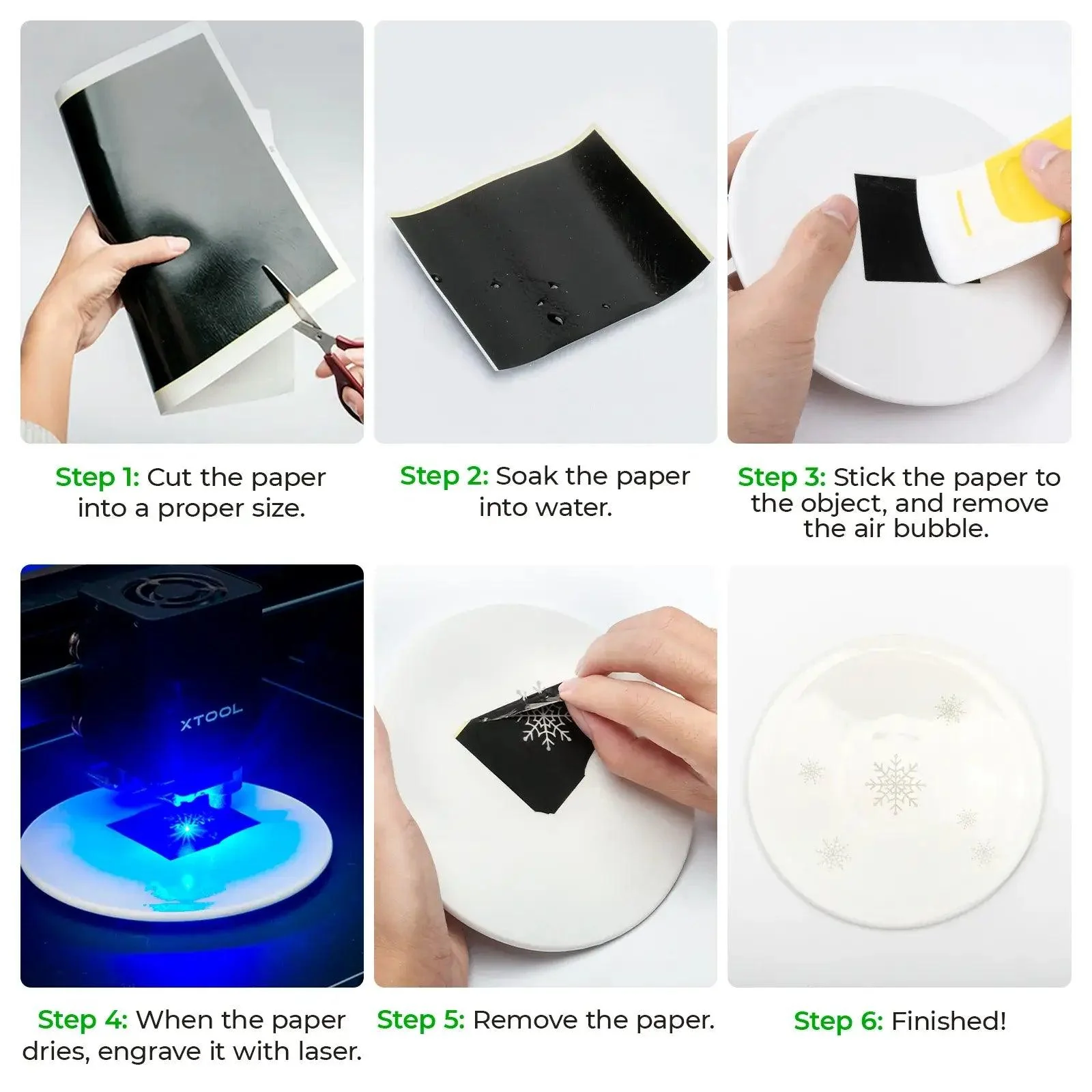 Papier de Marquage/Gravure au Laser Noir (4 pièces) - Image 5