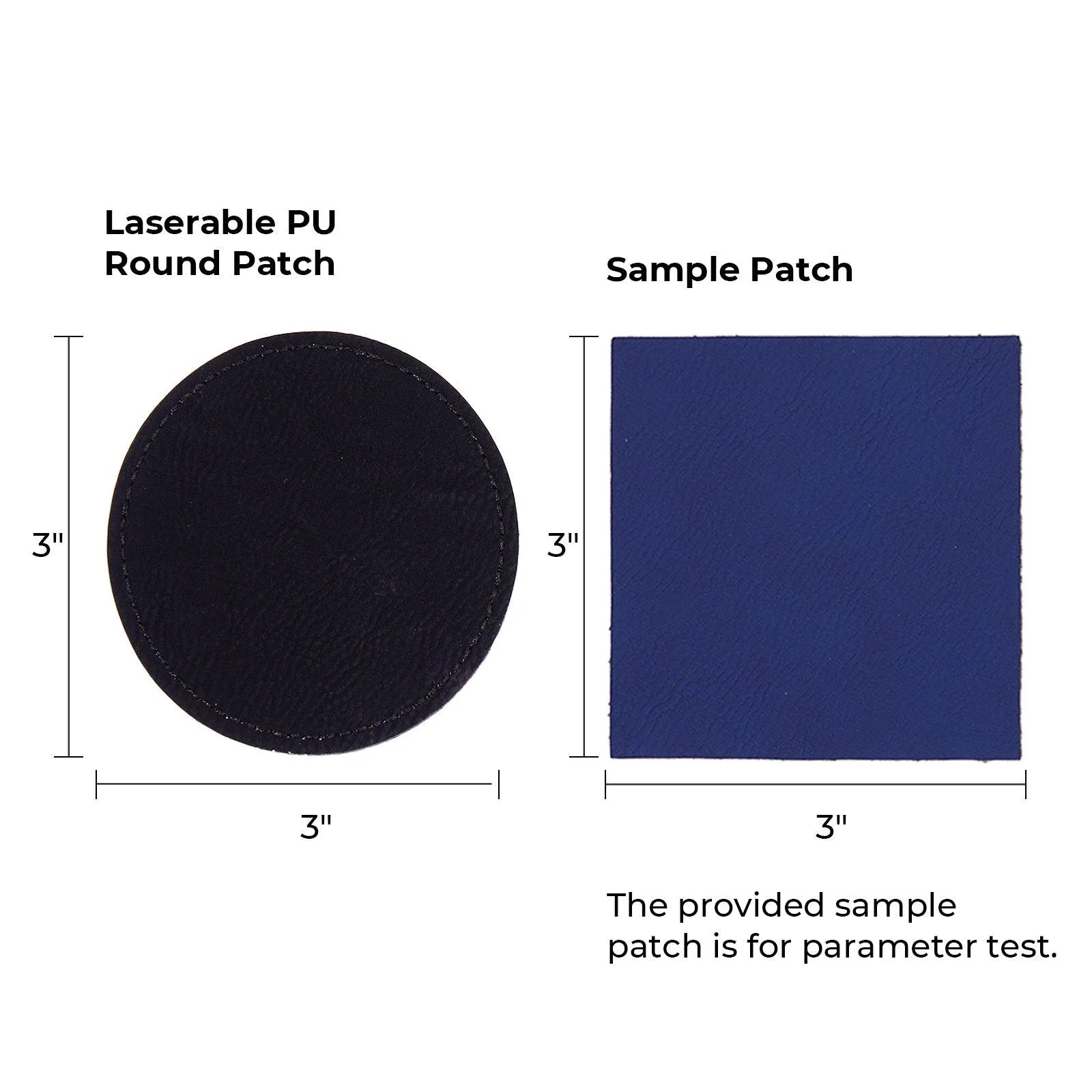 Patch rond en PU gravable au laser (lot de 10) Noir vers doré - Image 9