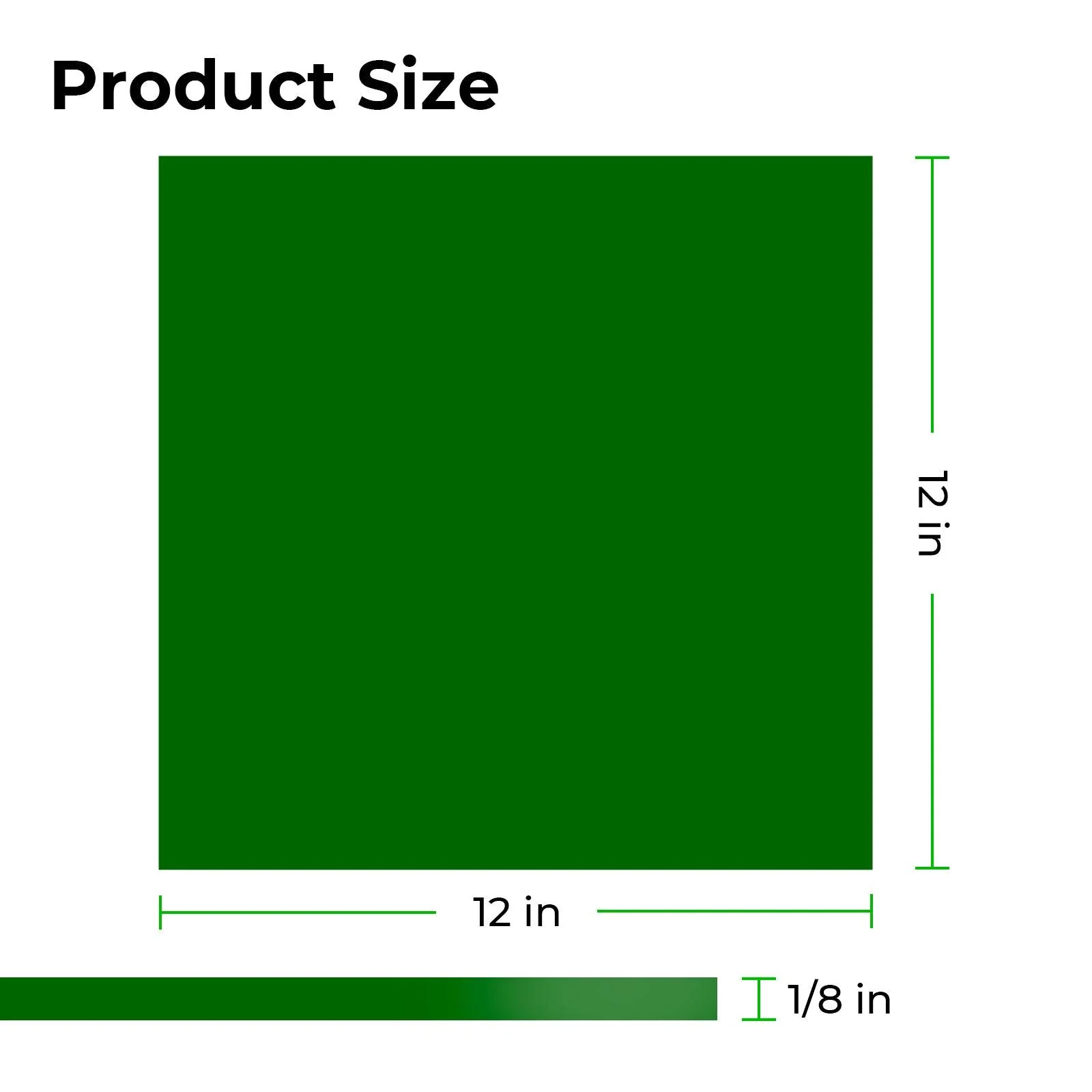 Plaque acrylique translucide brillante verte de  3 mm (lot de 3) - Image 3