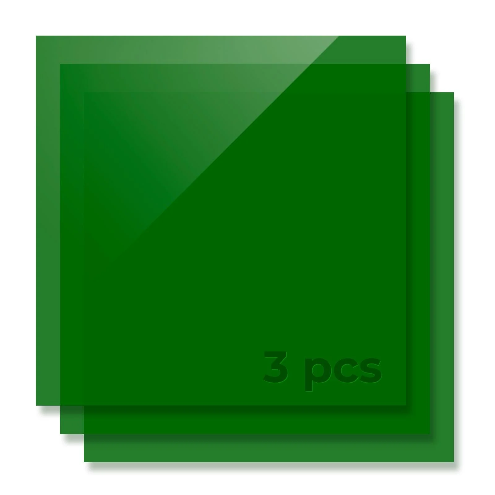 Plaque acrylique translucide brillante verte de  3 mm (lot de 3) - Image 4