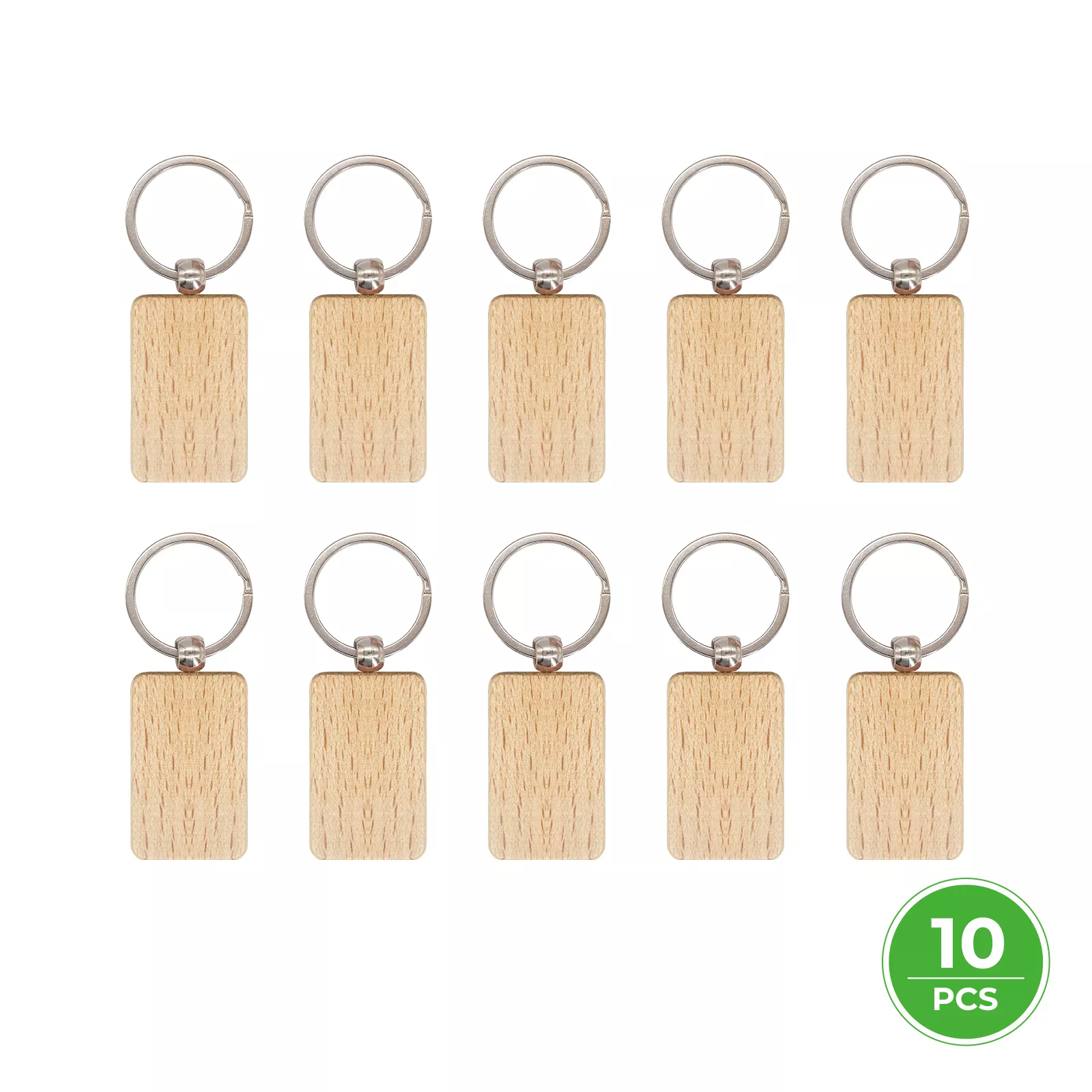 Porte-clés en bois (10 pièces) - Image 7