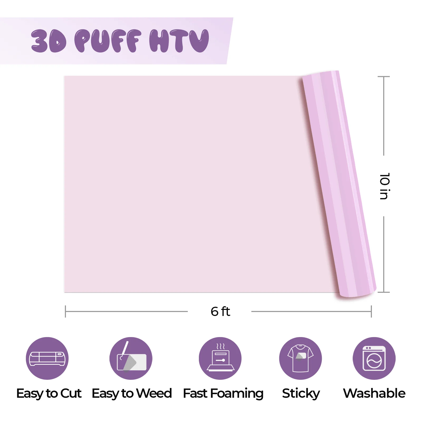 Transfert de chaleur en vinyle Puff 3D – compatible avec les lasers - Image 28