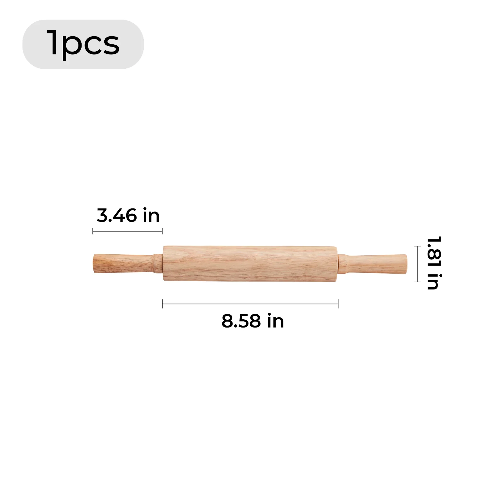 Rouleau à pâtisserie en bois (1 pièce) - Image 3