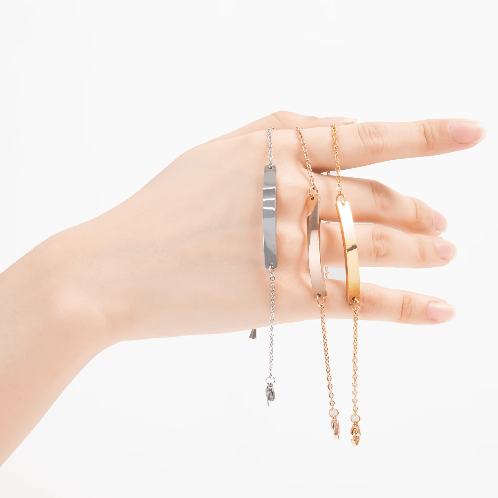 Bracelet en acier inoxydable avec étiquette (6 pièces) - Image 2