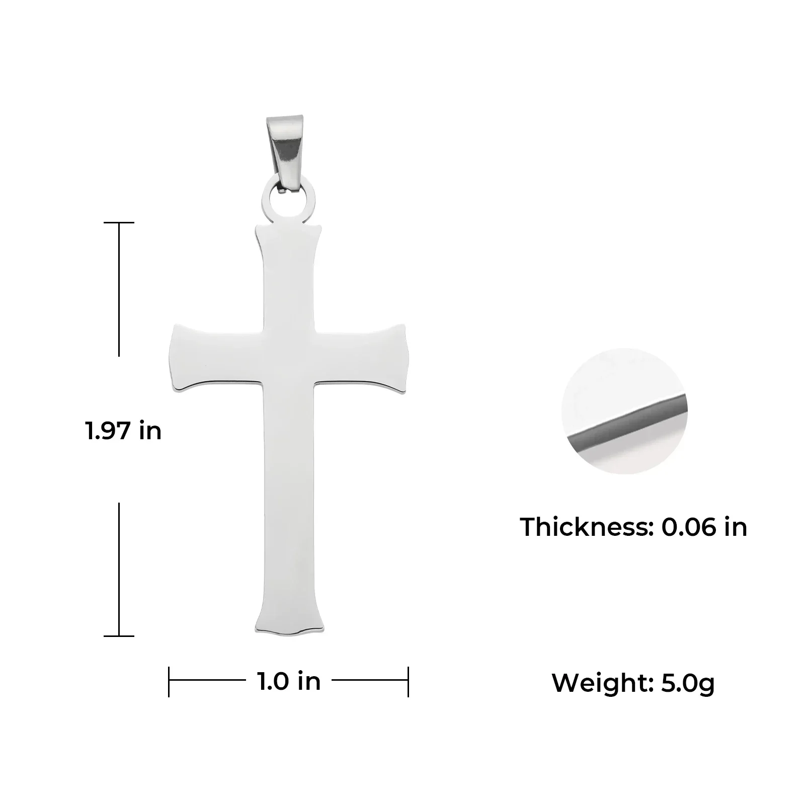 Pendentif croix en acier inoxydable (10 pièces) - Image 3