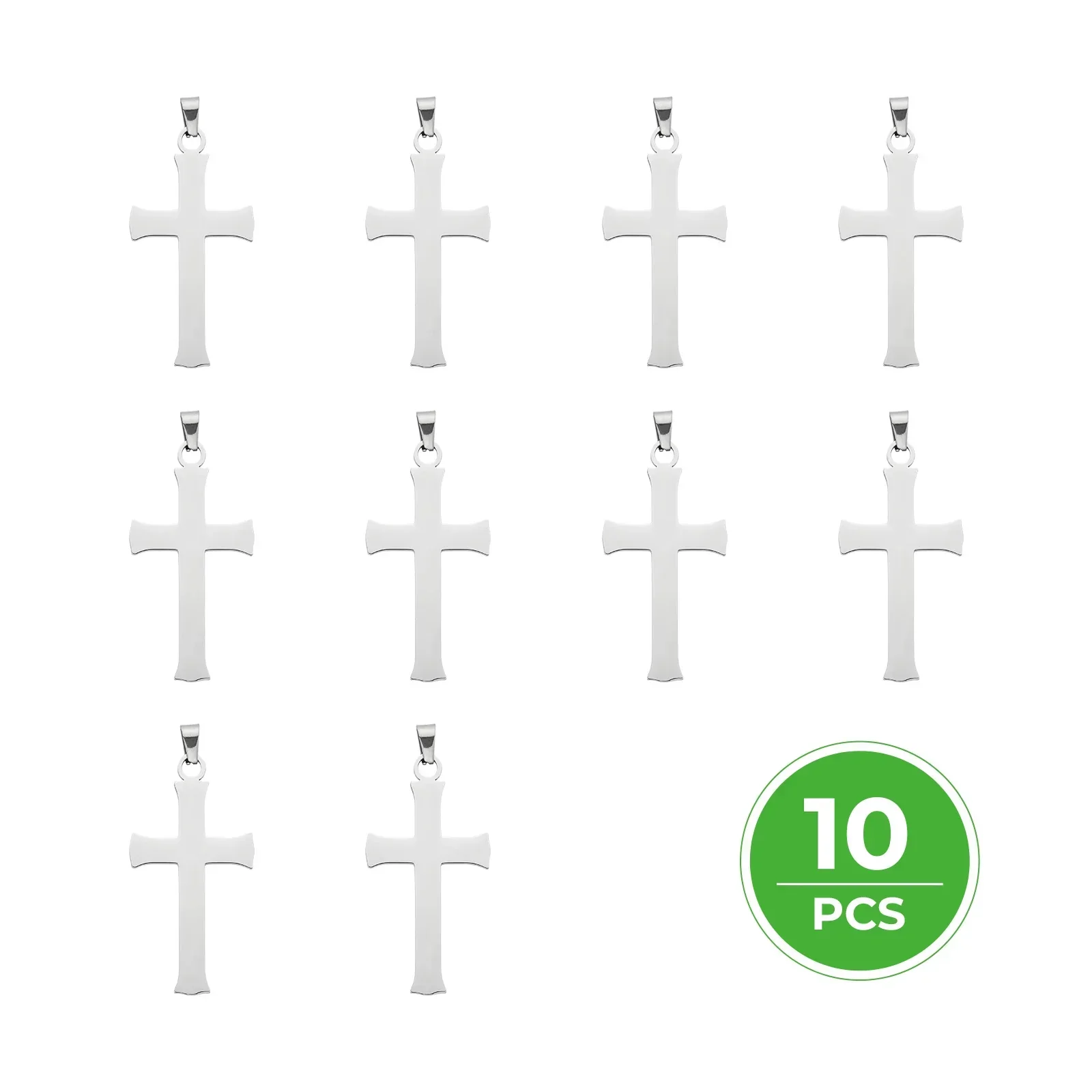 Pendentif croix en acier inoxydable (10 pièces) - Image 4