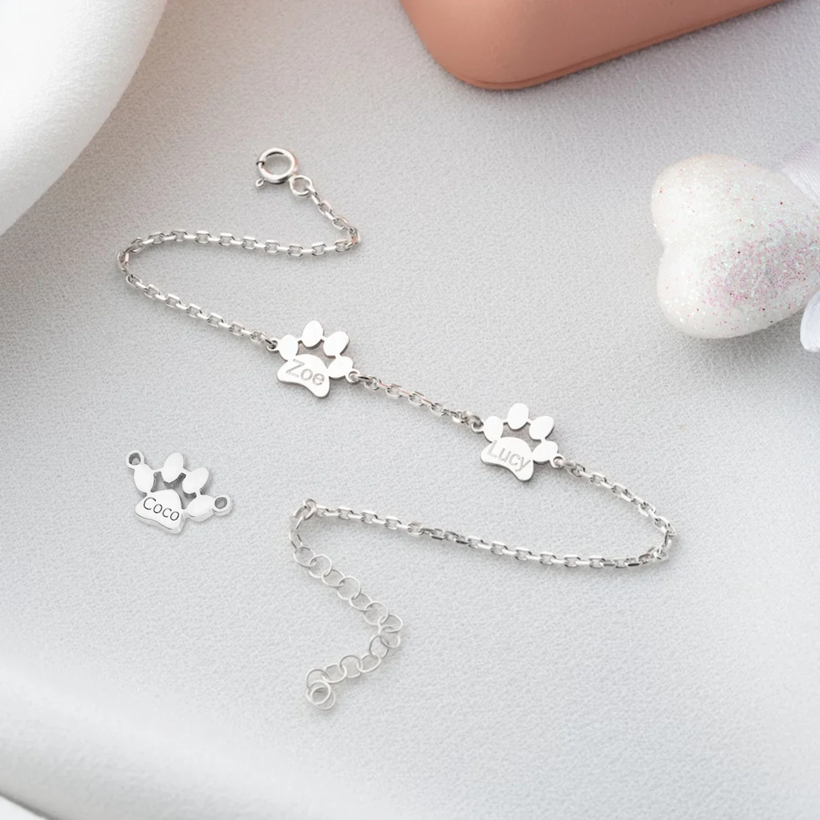 Pendentifs patte de chien en acier inoxydable (10 pcs) - Image 5