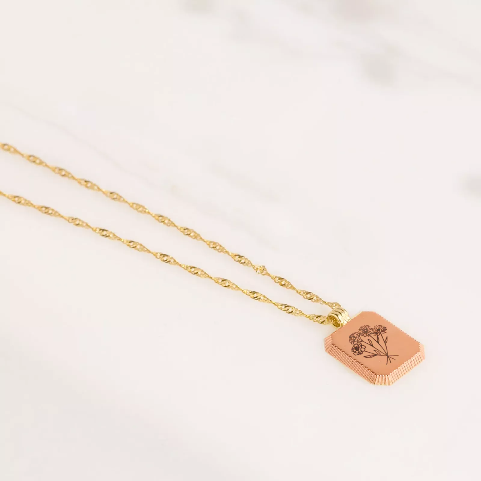 Pendentif carré embossé en acier inoxydable (10 pcs) - Image 6