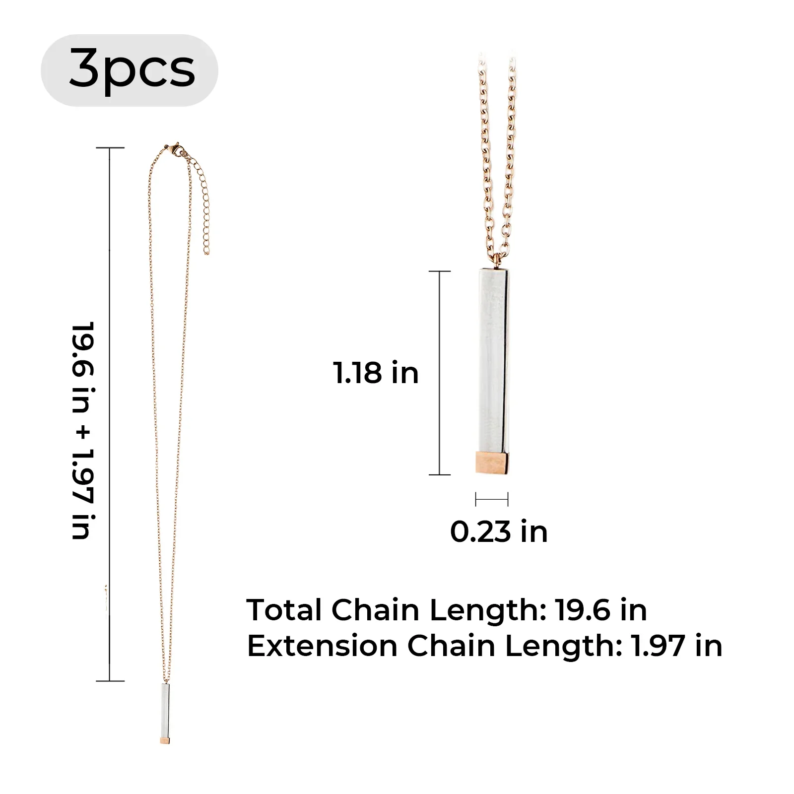 Collier message caché en acier inoxydable (3 pcs) - Image 8