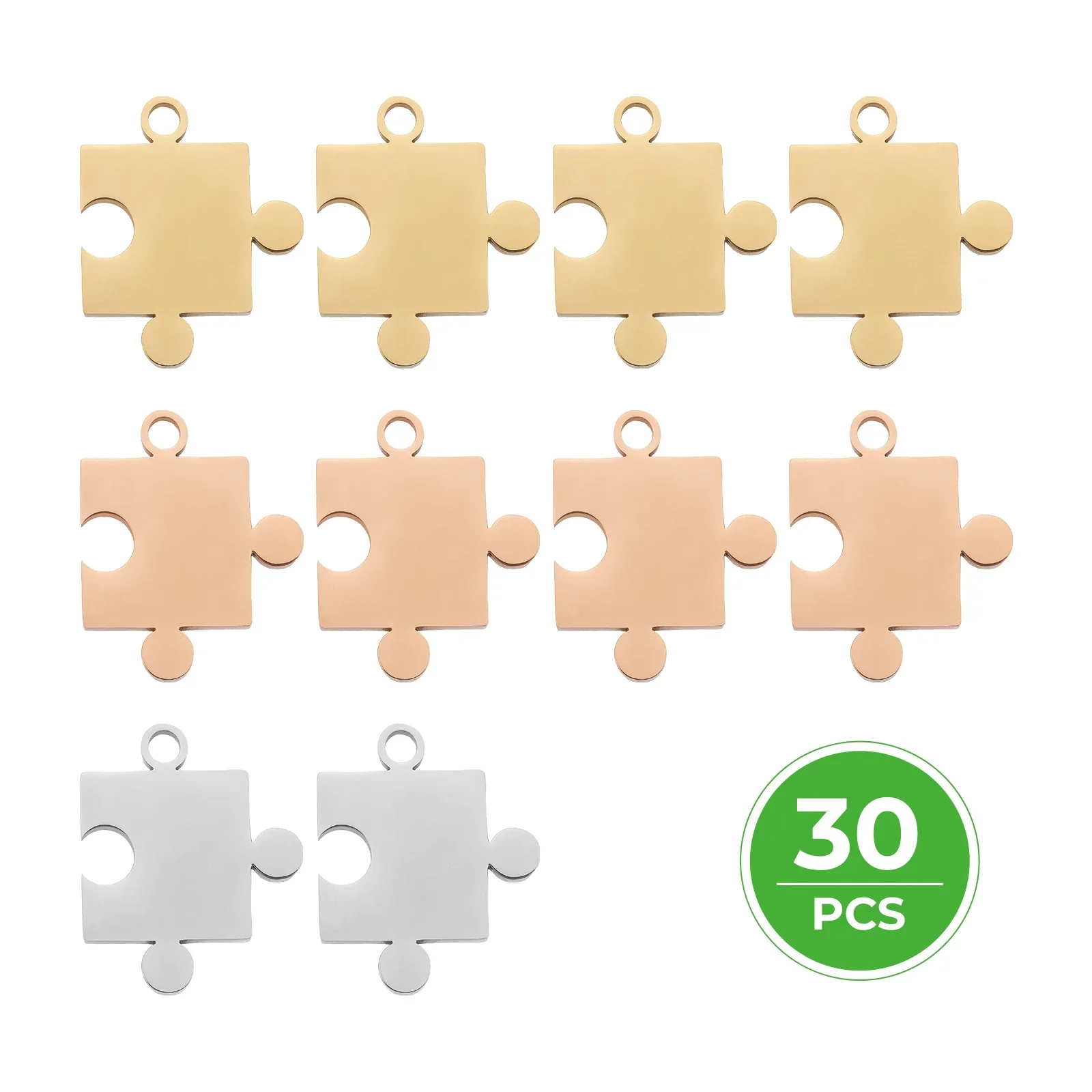 Pendentif puzzle en acier inoxydable (30 pcs) - Image 5