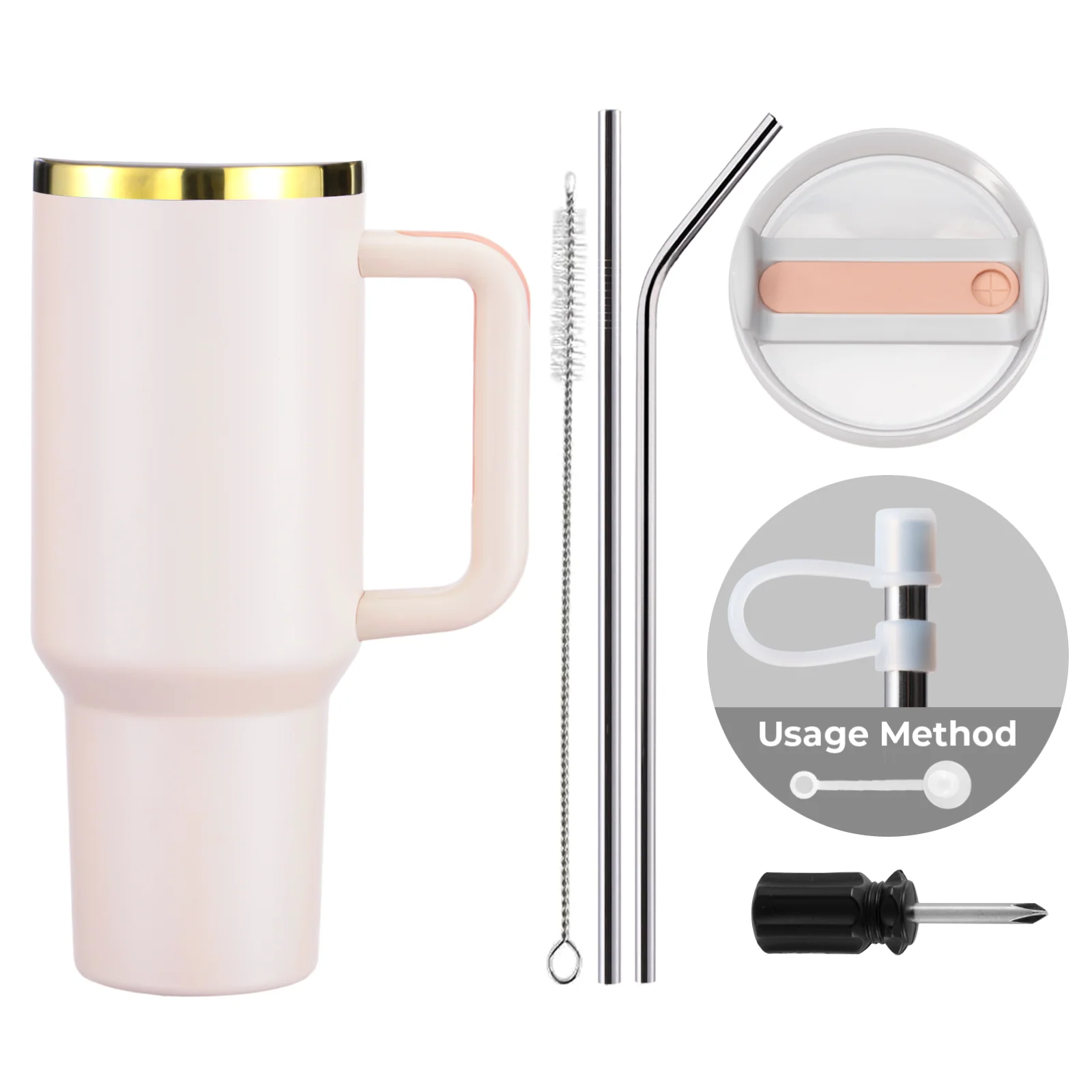 Gobelet en acier inoxydable de 40oz avec poignée amovible - Image 32