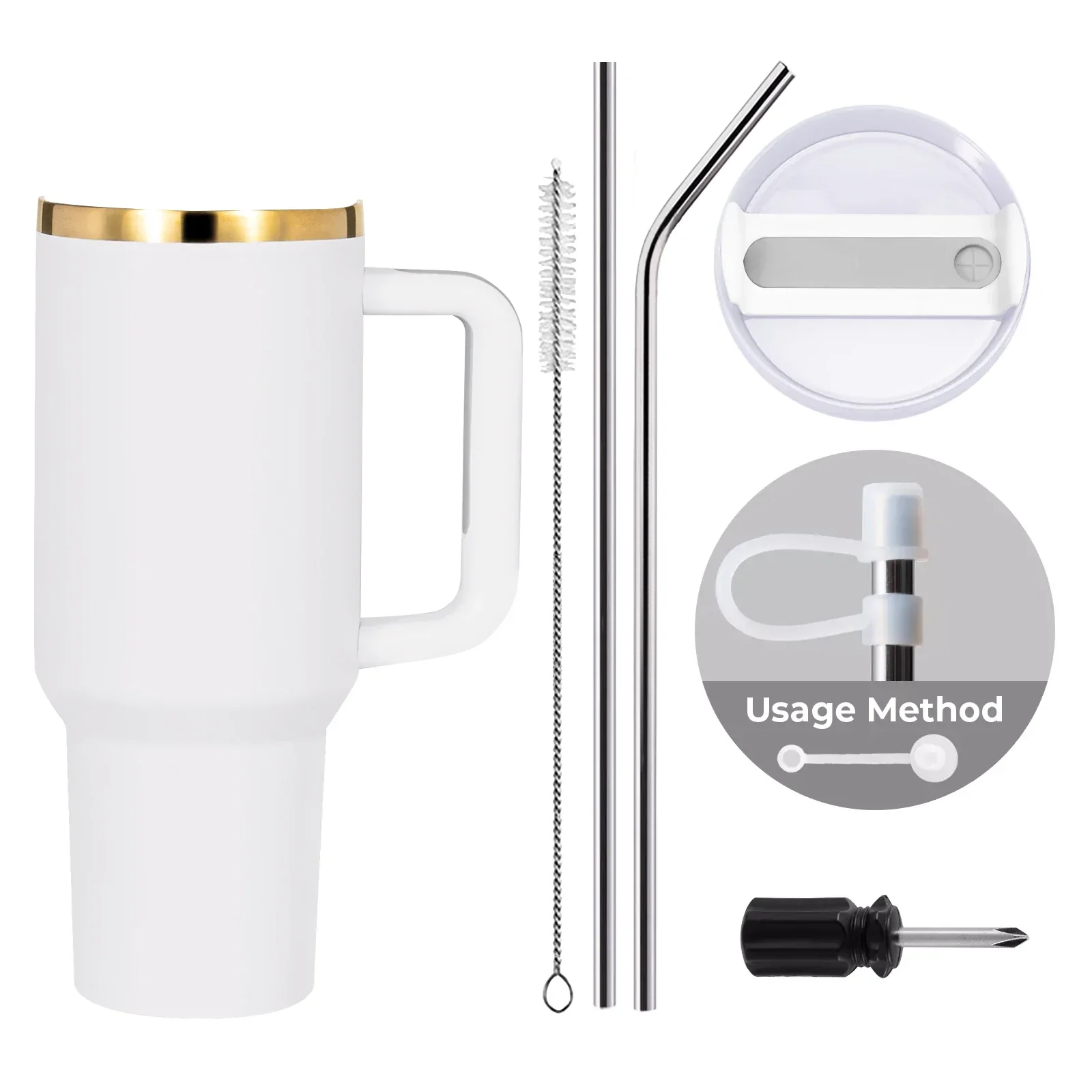 Gobelet en acier inoxydable de 40oz avec poignée amovible - Image 86