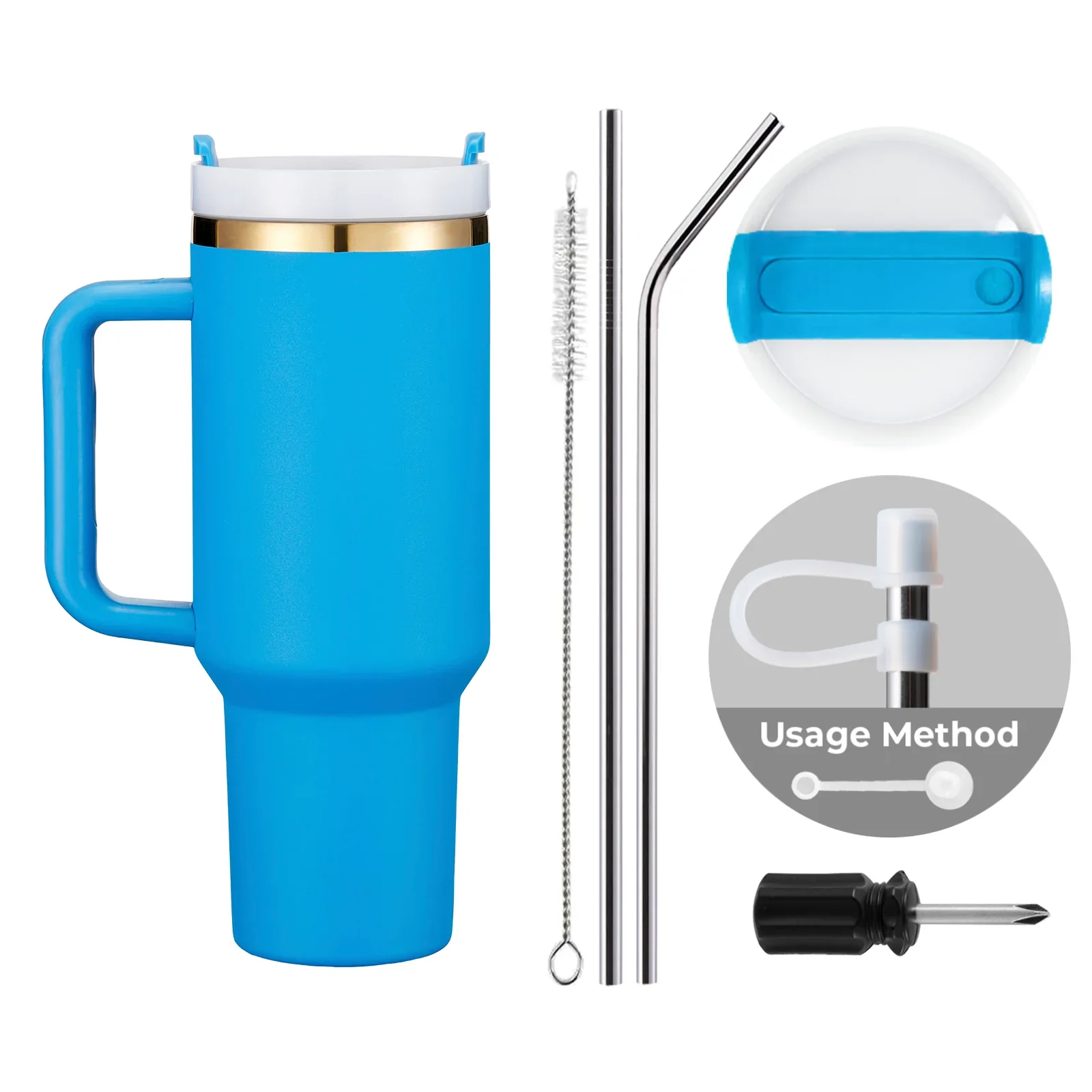 Gobelet en acier inoxydable de 40oz avec poignée amovible - Image 98