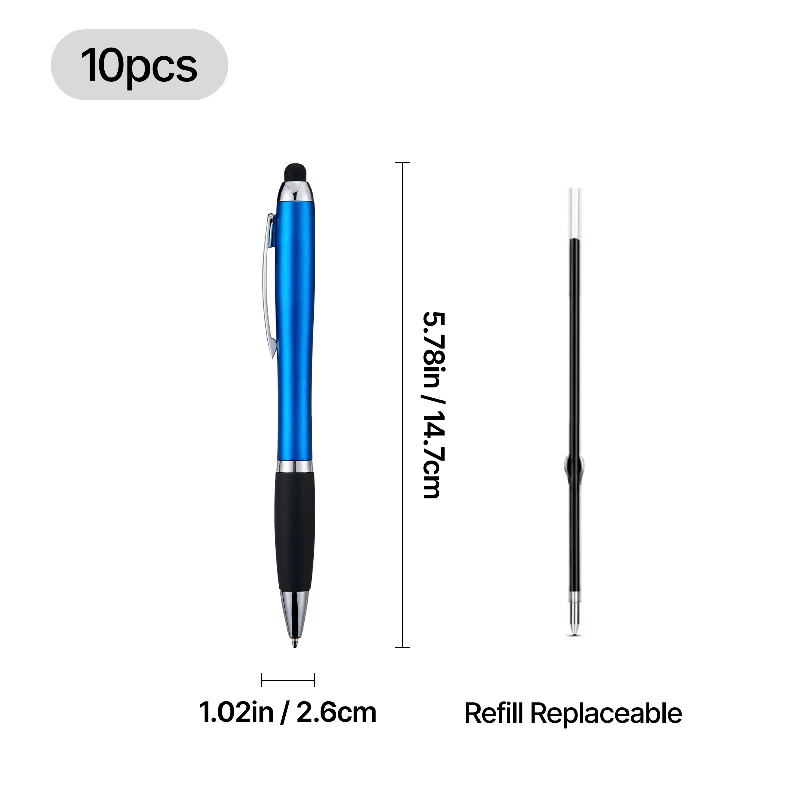 Stylos à bille tactile avec lumière LED (10 pièces) - Image 10