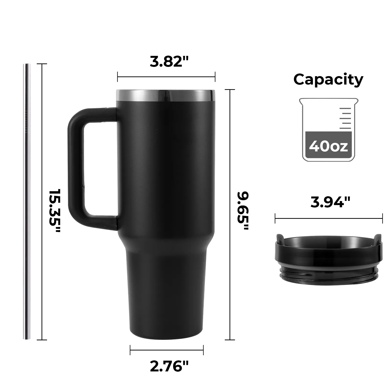 Tumbler en acier inoxydable jaune à irisé avec poignée amovible (1,18 L) - Image 4