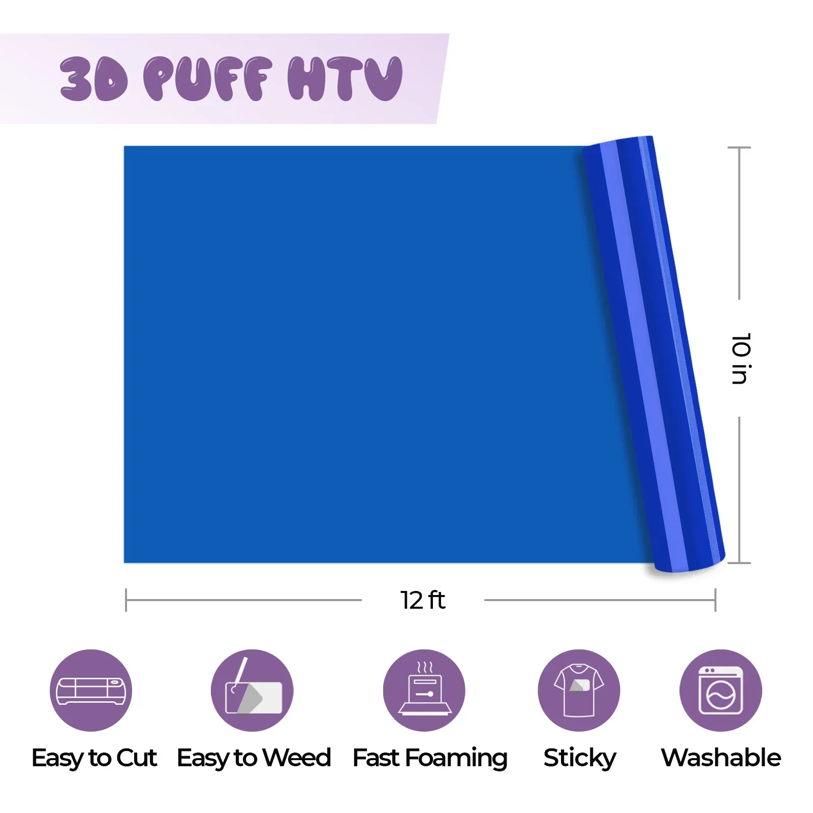 Vinyle gonflable de transfert thermique Navy Puff 3D – compatible avec les lasers - Image 3