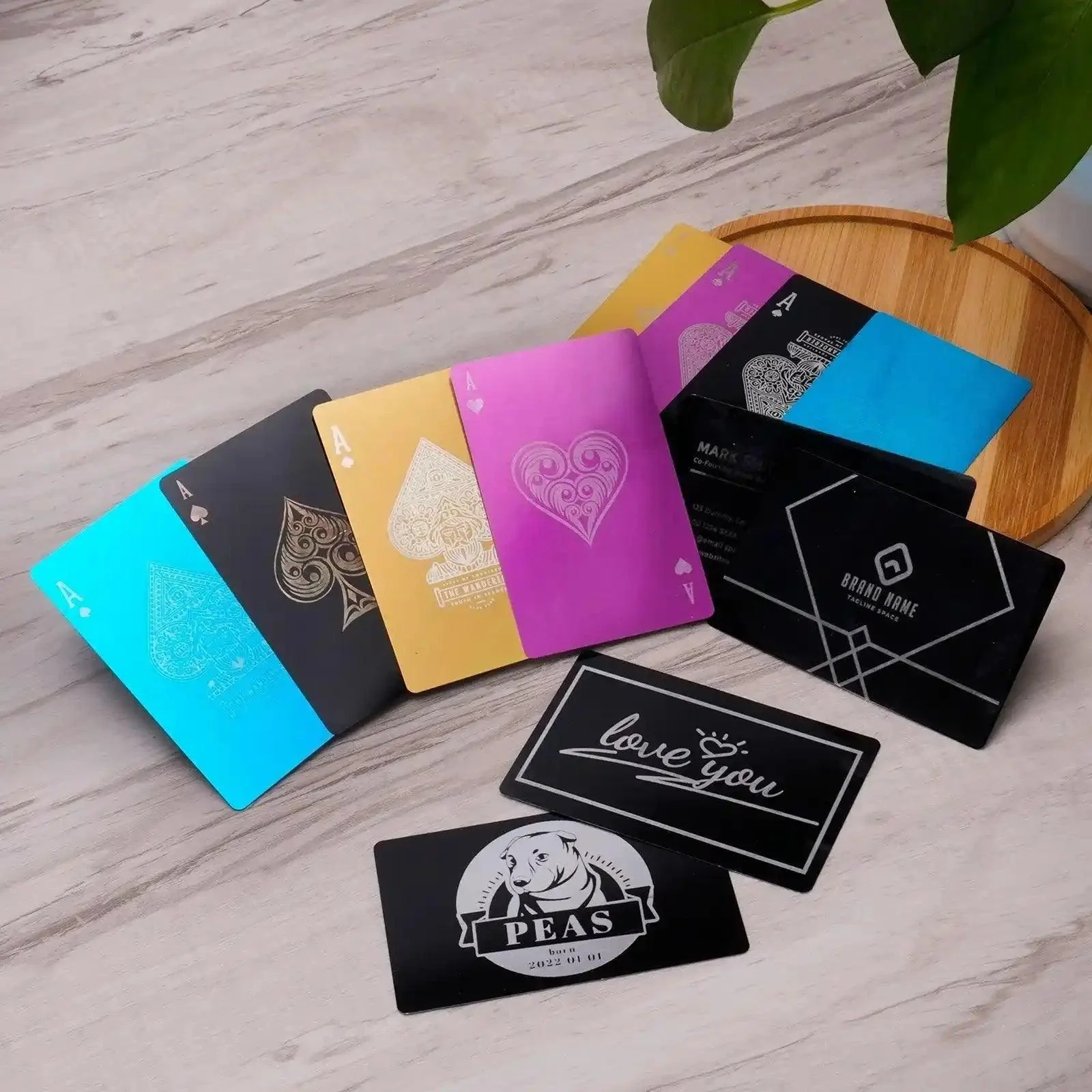 Cartes de visite en métal noir (60pcs) - Image 5