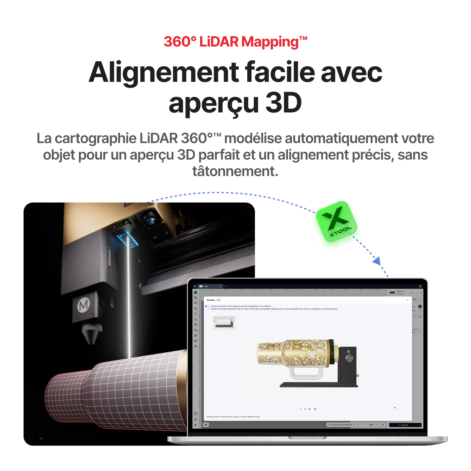 xTool RA3 / RA3 Lite : Gravure rotative intelligente pour bagues, gobelets et ornements - Image 11